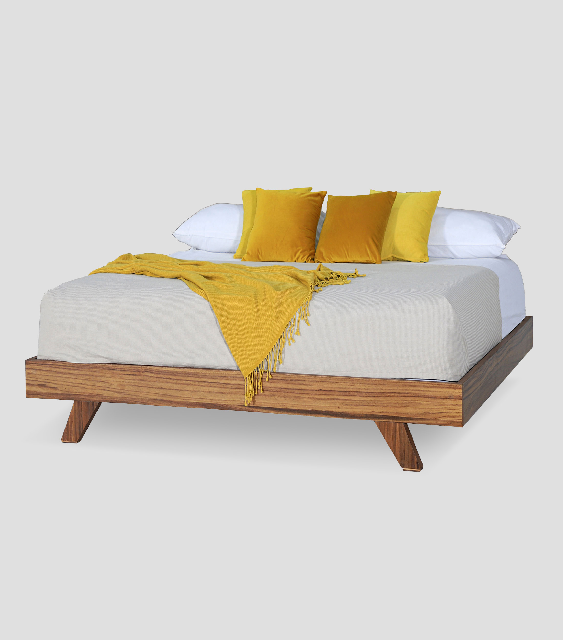 Base de cama matrimonial Caribe en fibras de madera