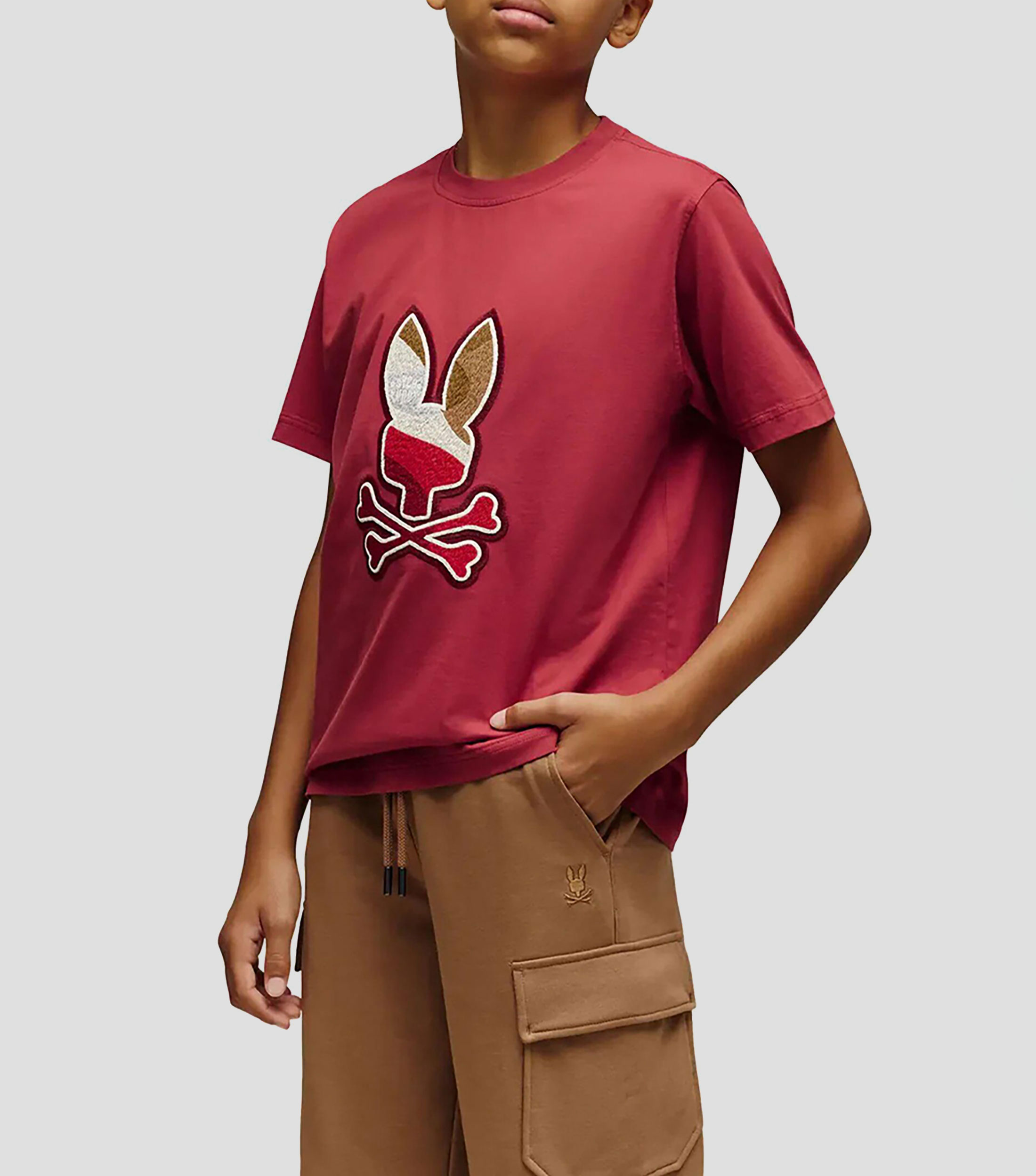 Playera de cuello redondo con manga corta estampada Niño