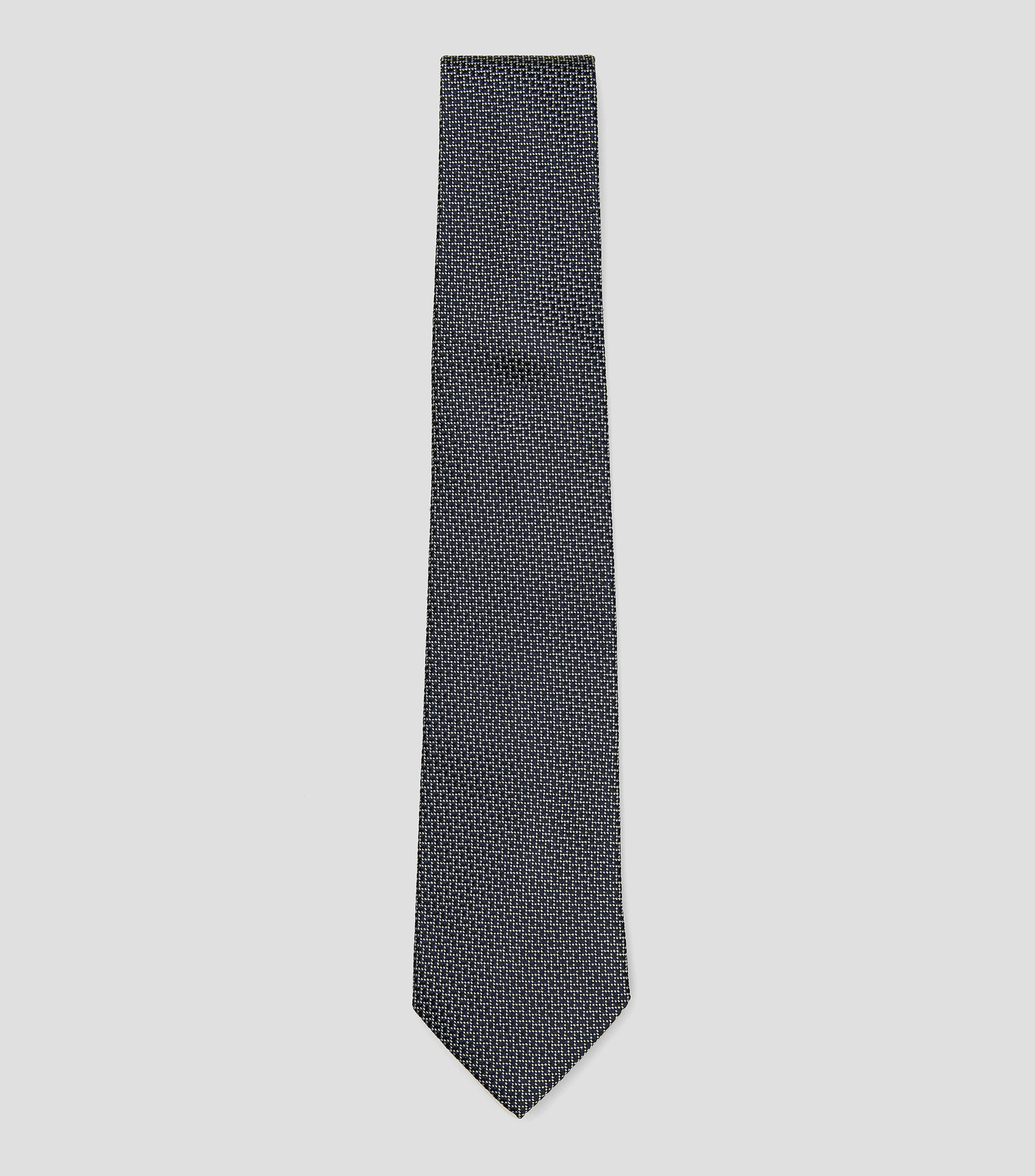 Corbata ancha en seda azul marino estampada Torino