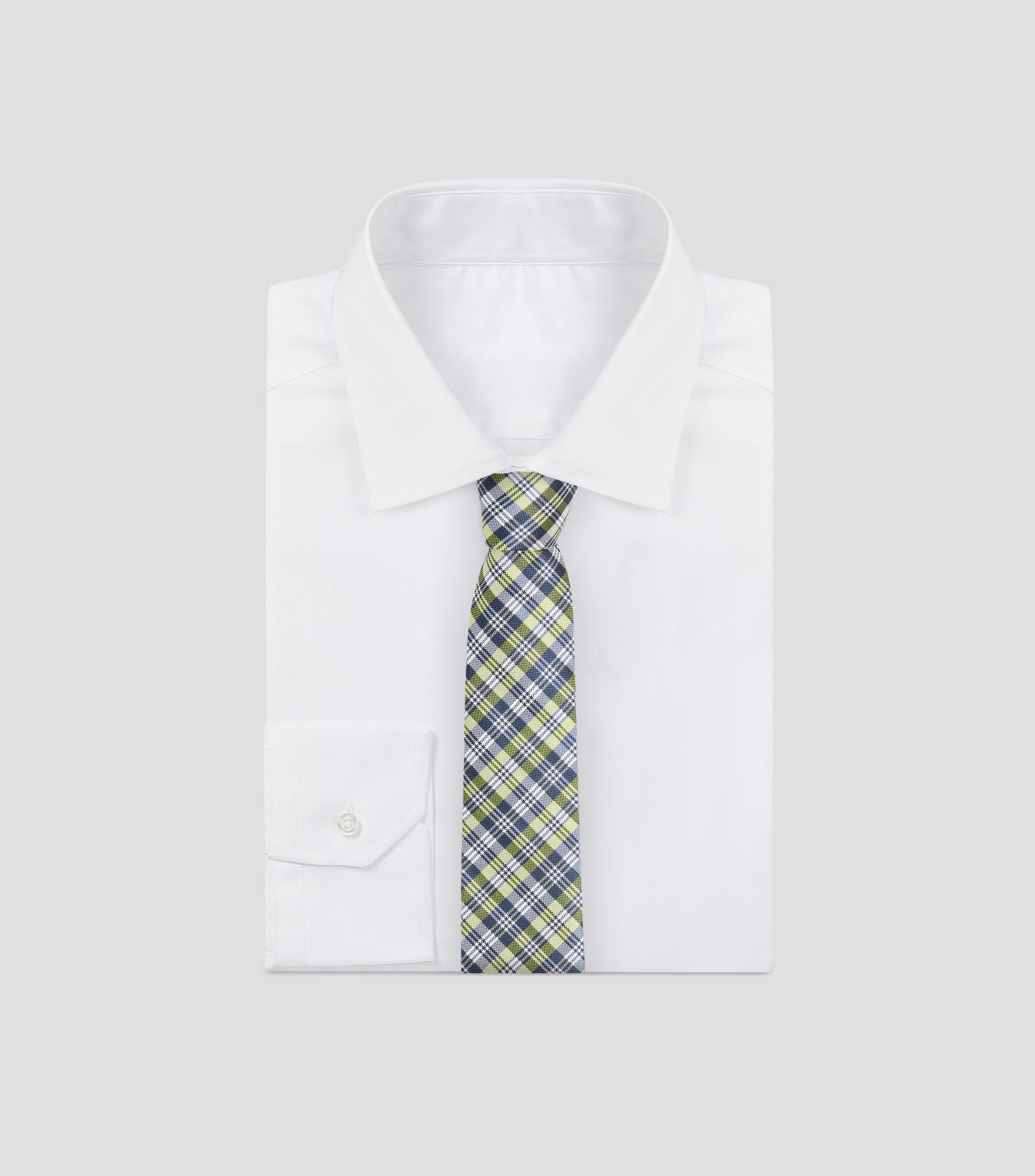 Corbata ancha de seda a cuadros