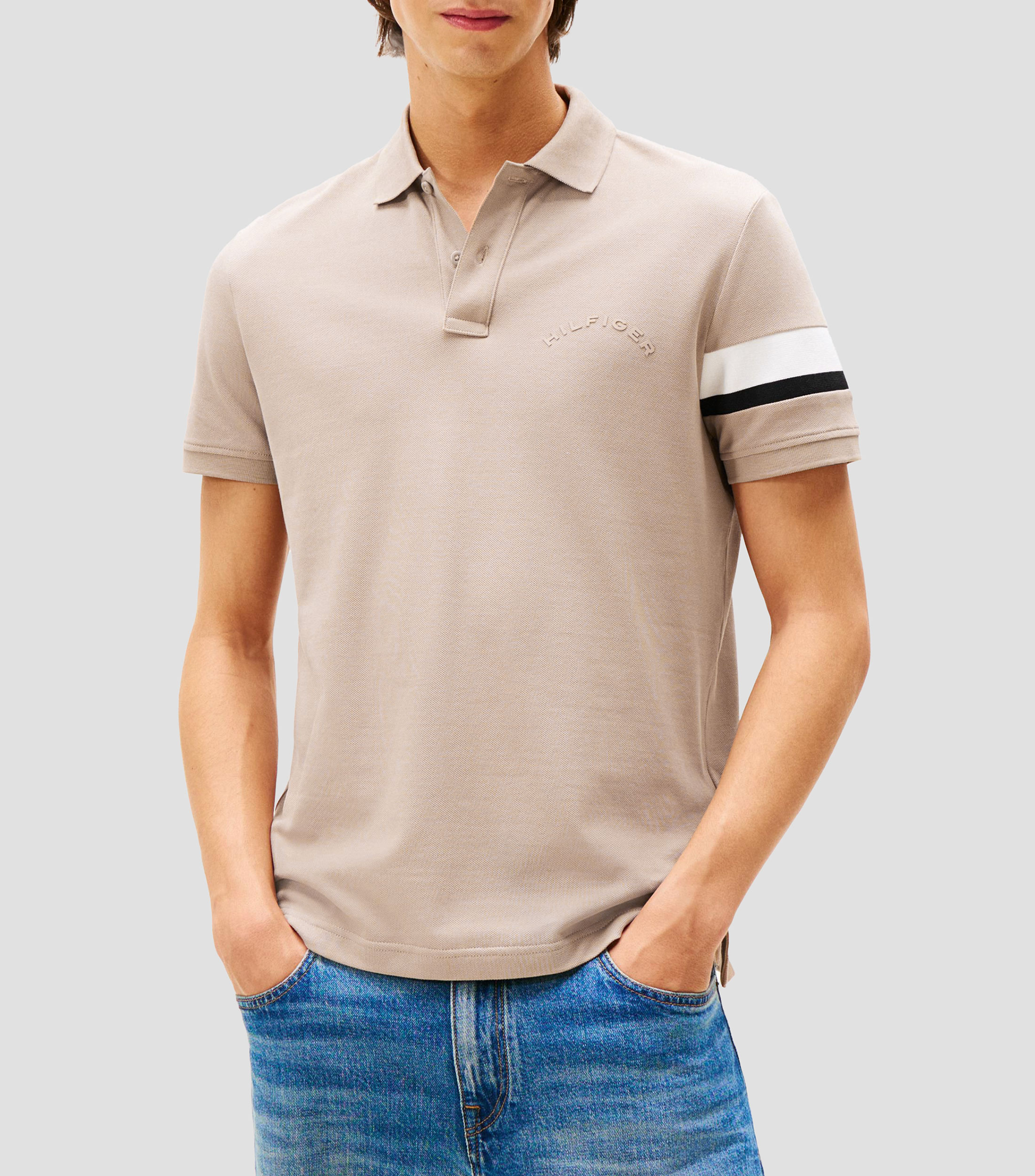 Playera tipo polo manga corta lisa Hombre