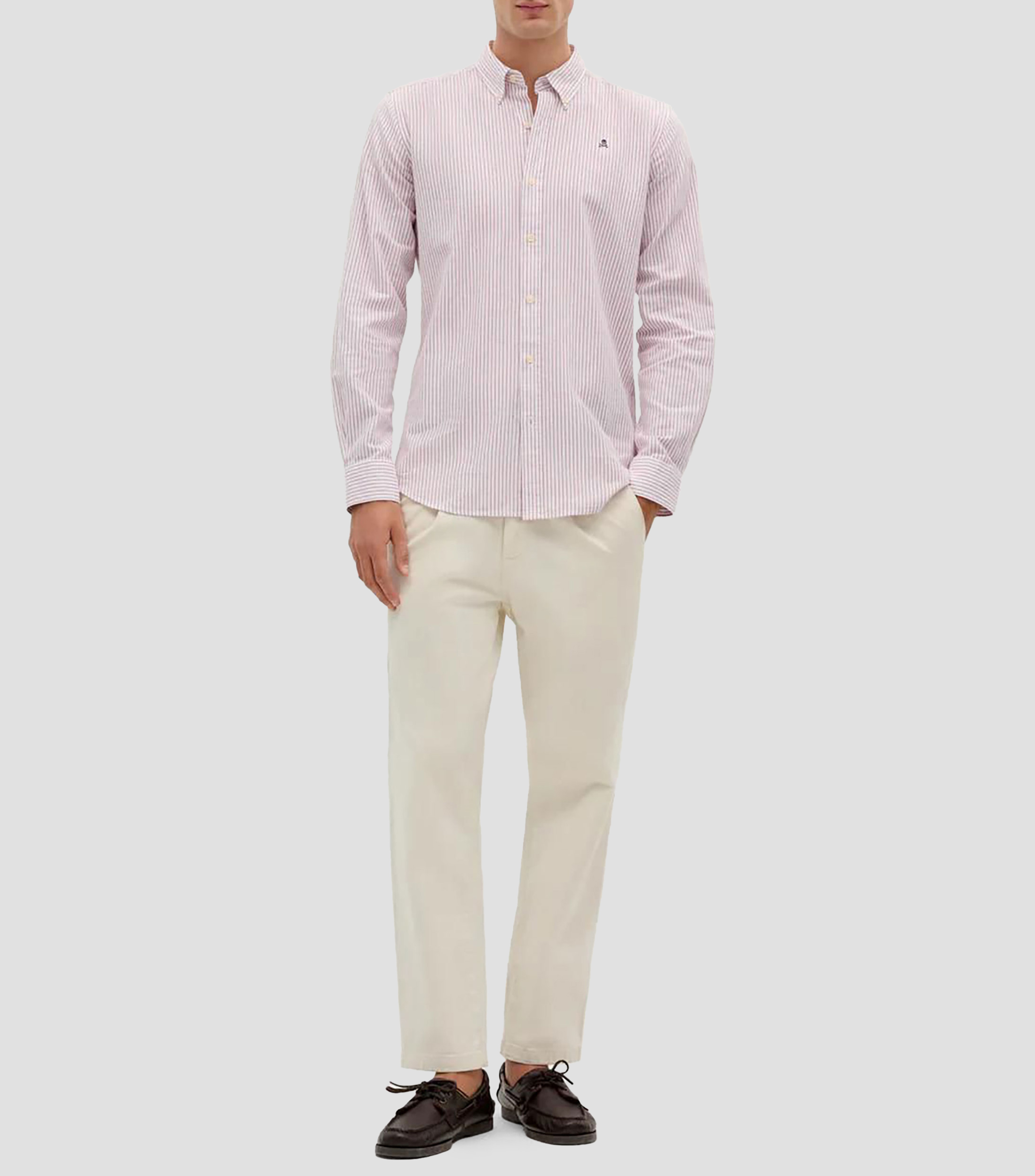 Camisa de rayas con manga larga Hombre