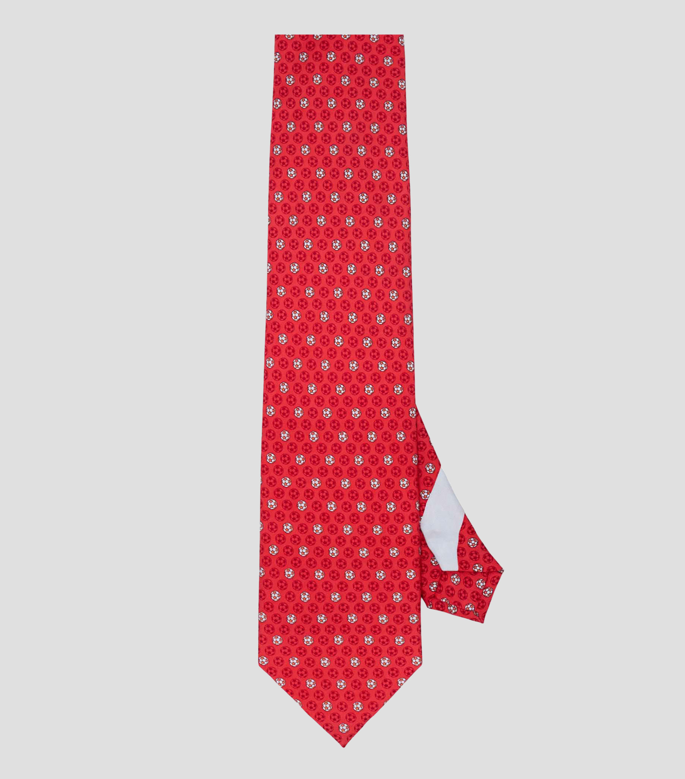 Corbata ancha de seda rojo claro estampada