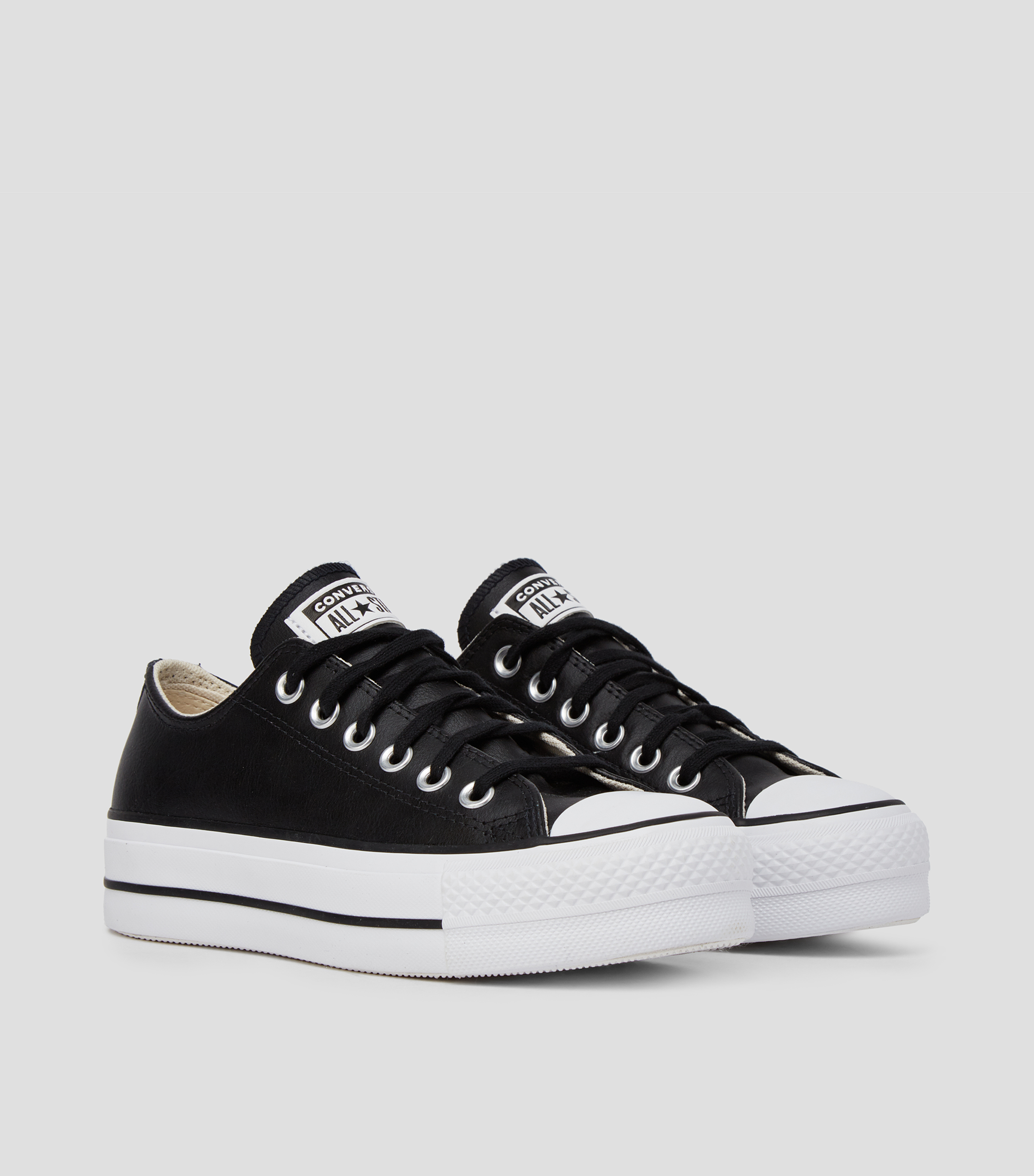 Tenis casuales con plataforma en piel Mujer