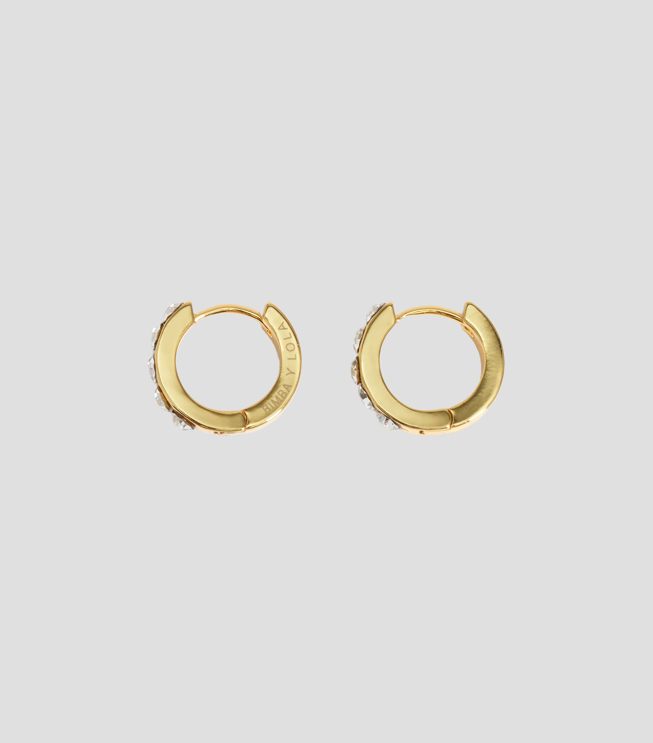 Aretes aro con cristales Mujer