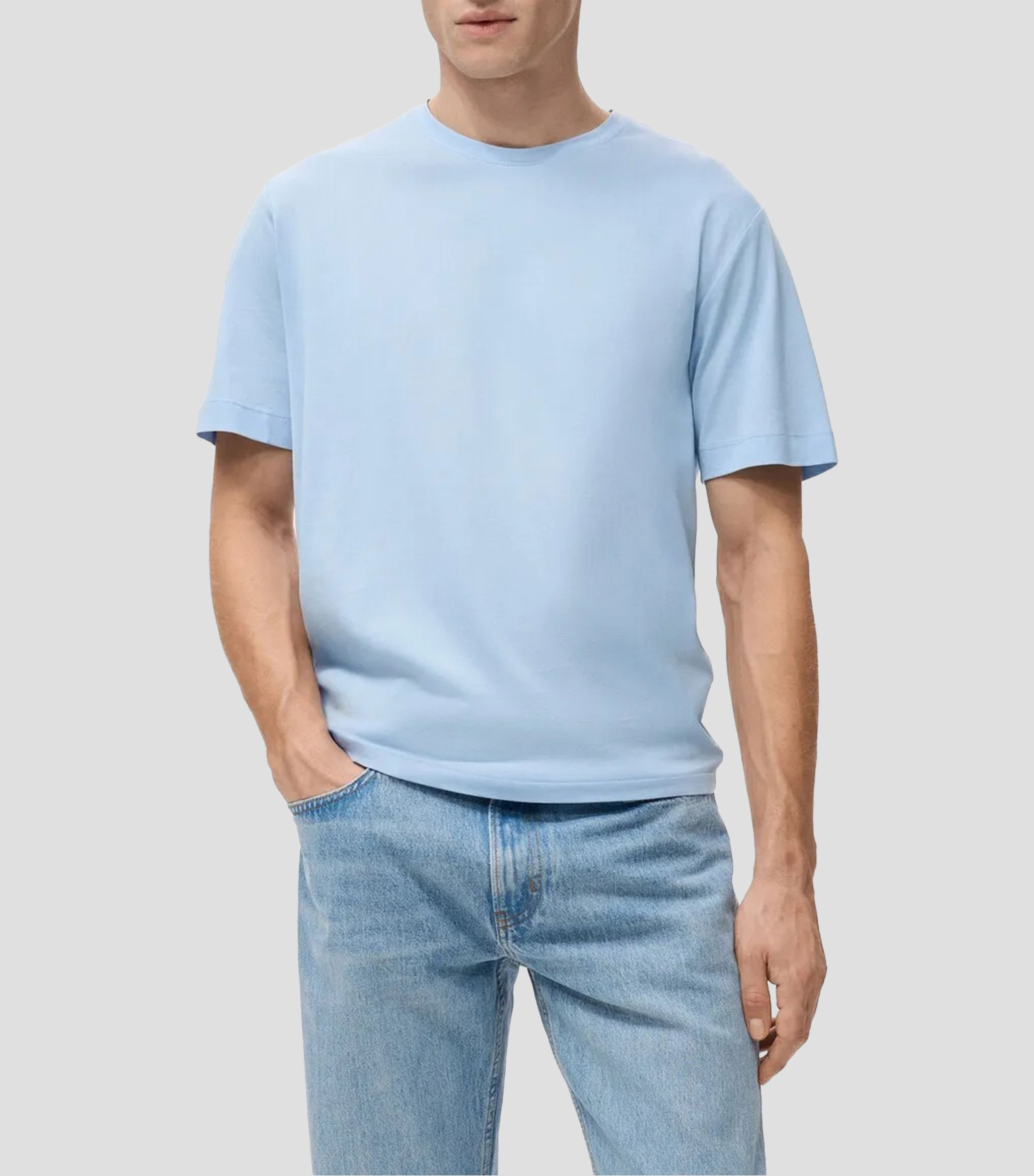 Playera cuello redondo manga corta lisa Hombre