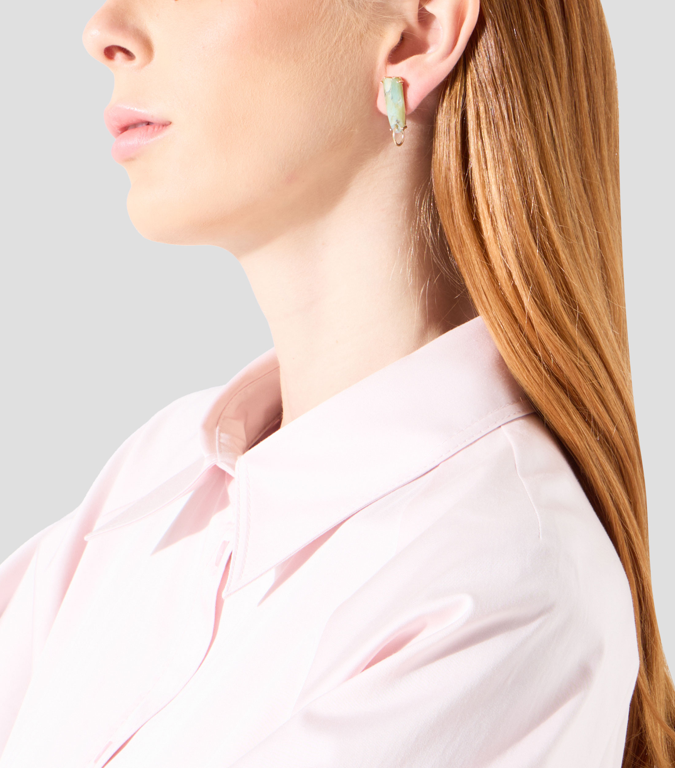 Aretes asimetricos Unique Gems en oro 14 de kilates Mujer