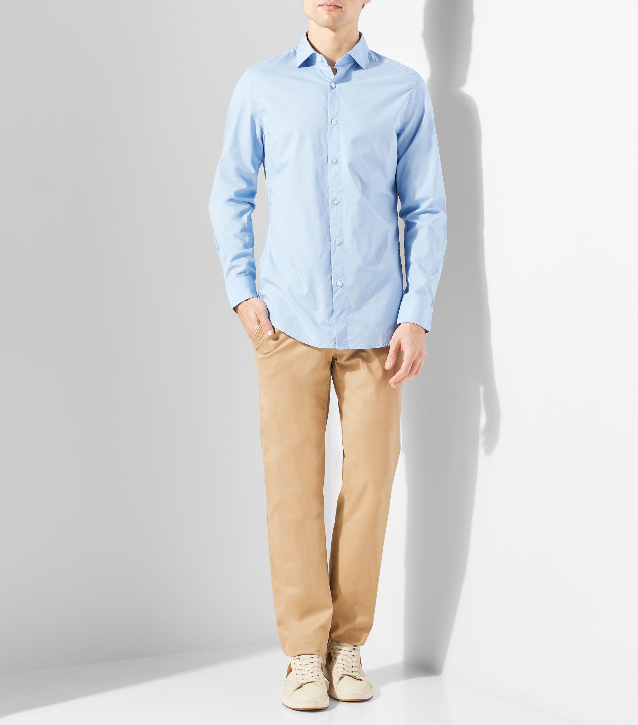 Camisa lisa manga larga Hombre