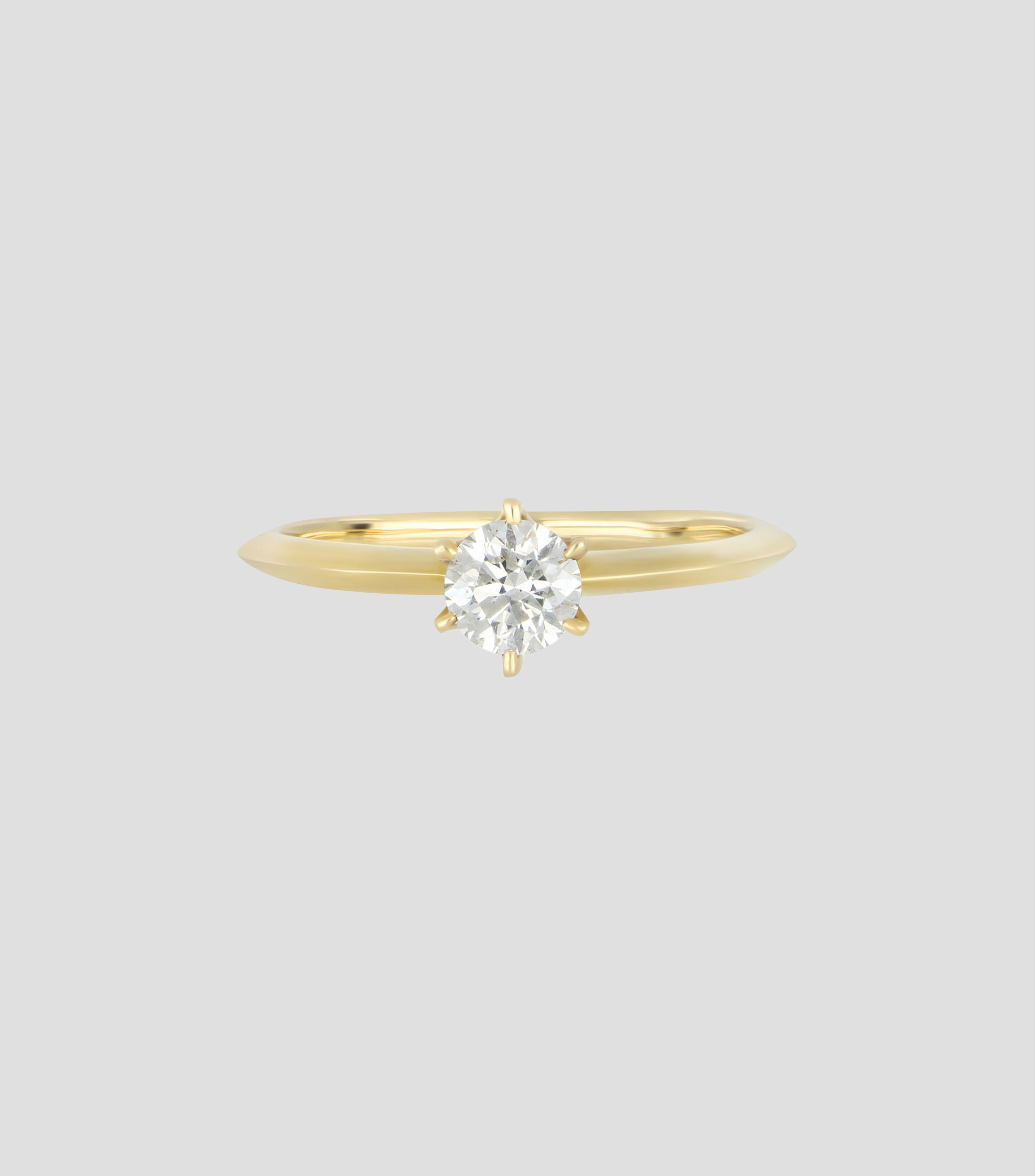 Anillo de compromiso en Oro amarillo de 14 kilates con diamantes naturales incrustados Mujer