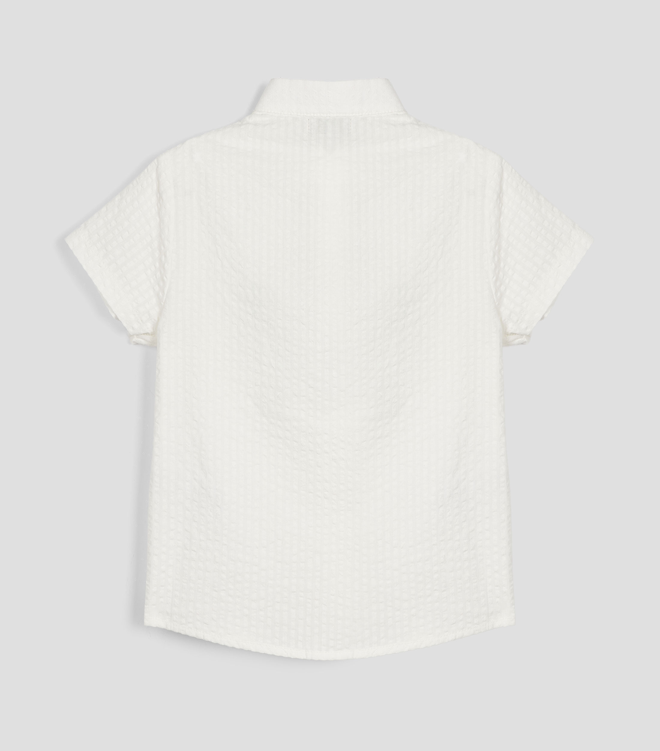 Camisa con microdiseños cuello mao manga corta Bebé