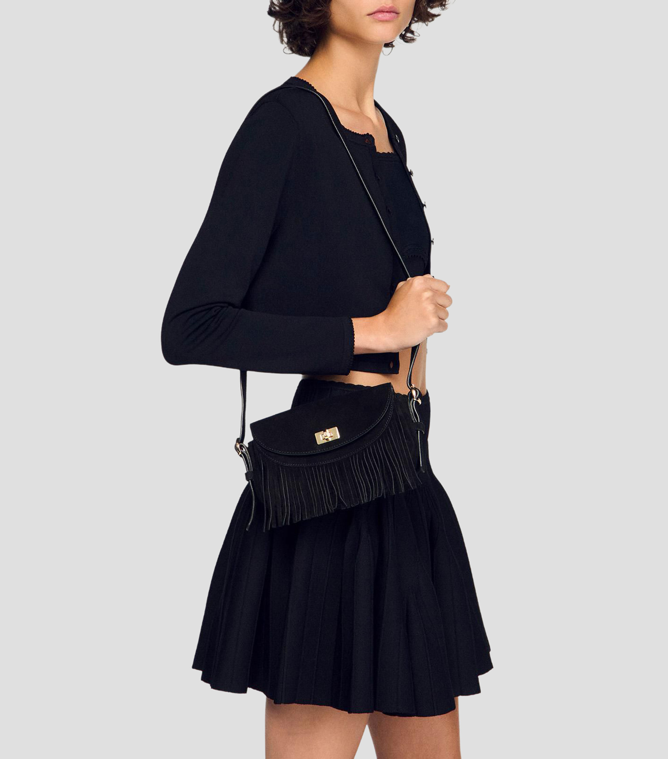 Bolsa crossbody en piel Mambo lisa Mujer