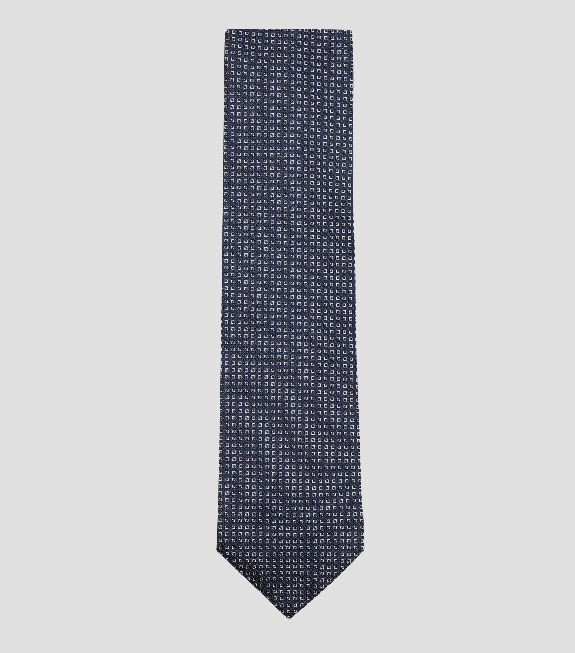 Corbata ancha en seda azul marino microdiseño