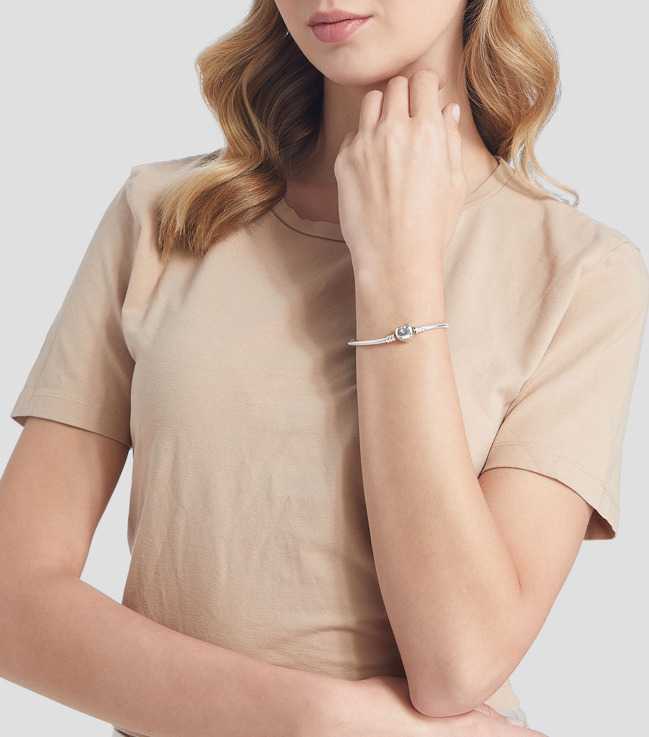 Brazalete en Plata .925 corazón Mujer Talla 18 cm