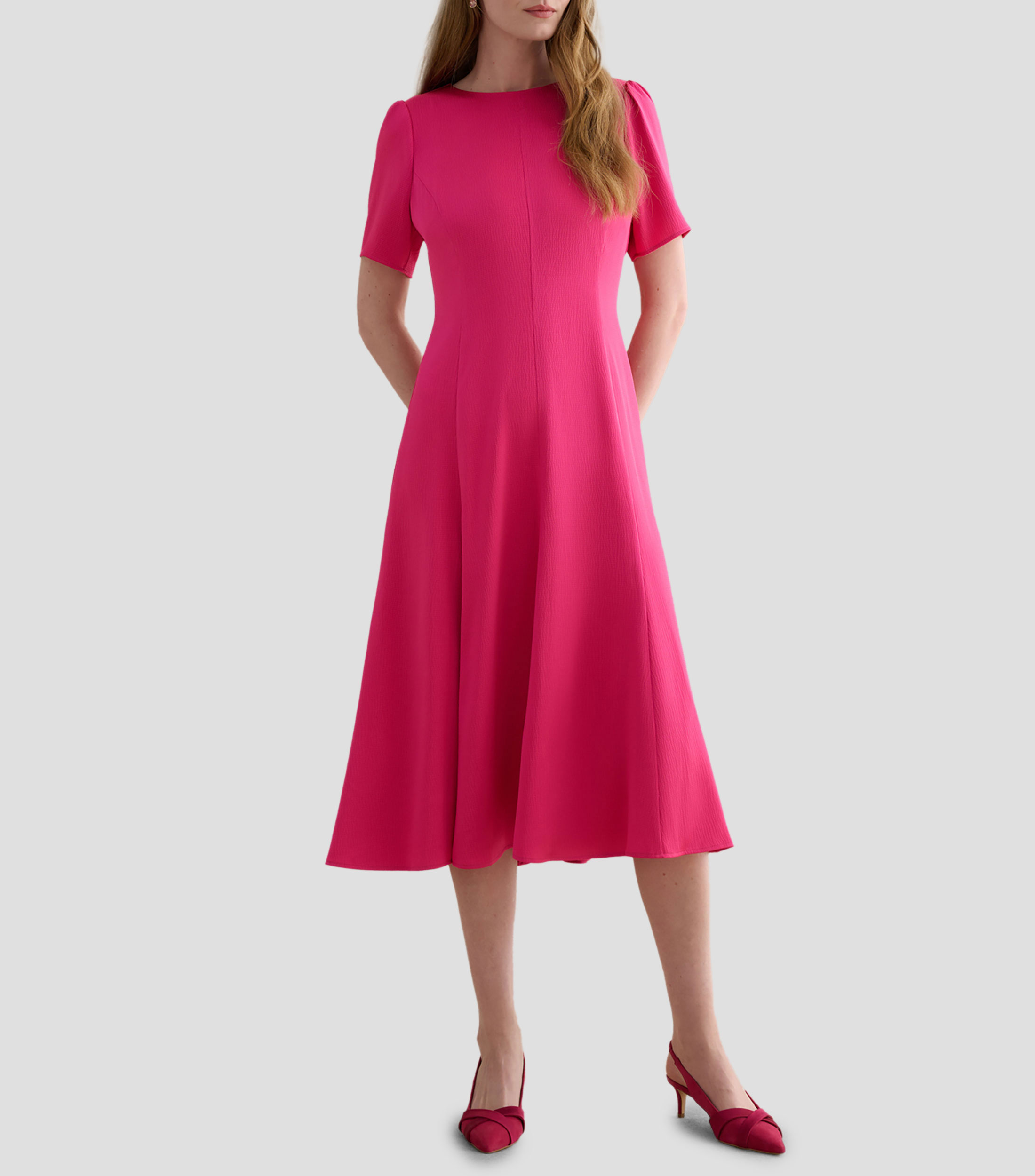 Vestido midi liso Mujer