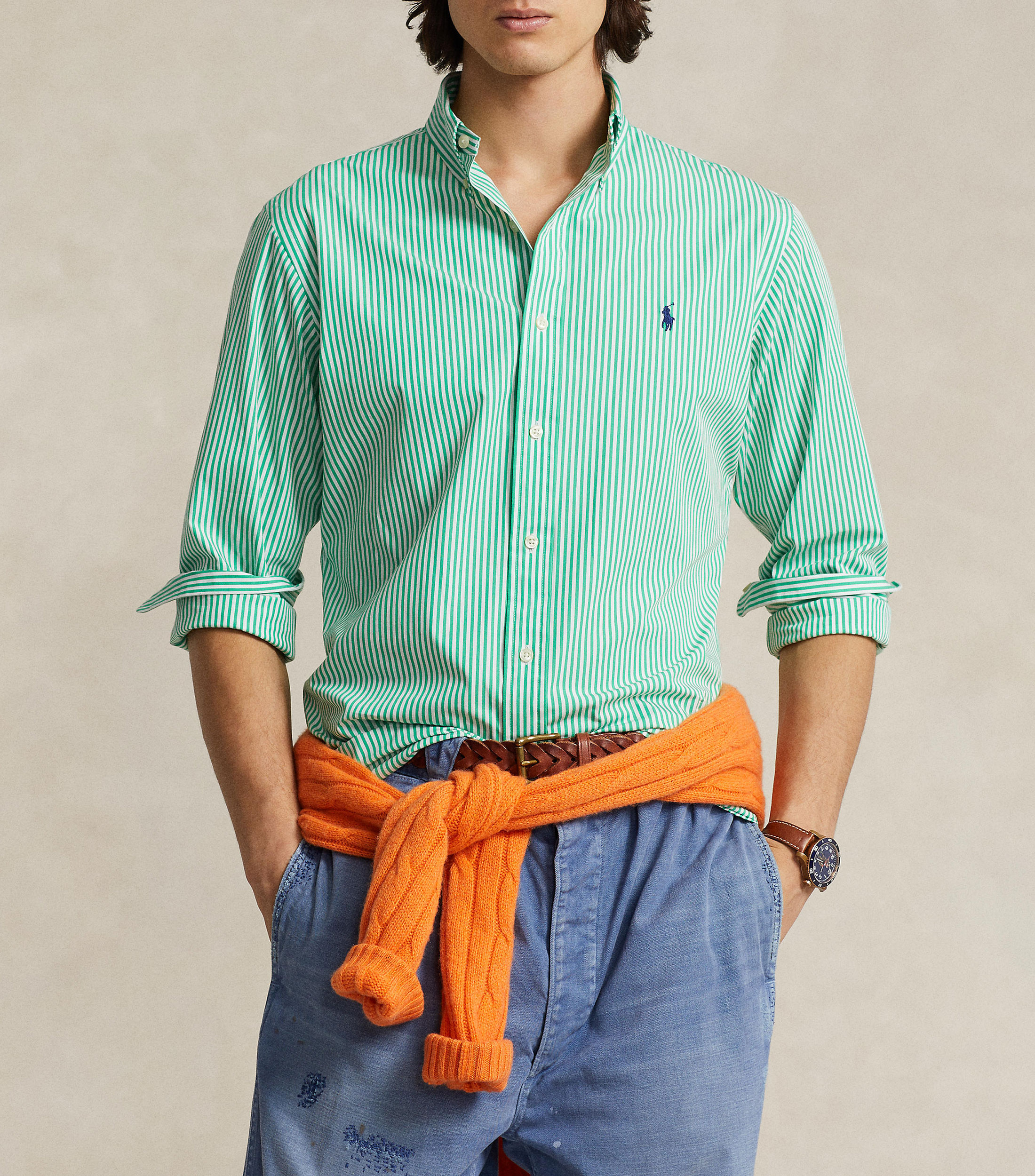 Polo Ralph Lauren: Camisa de rayas manga larga Hombre El Palacio