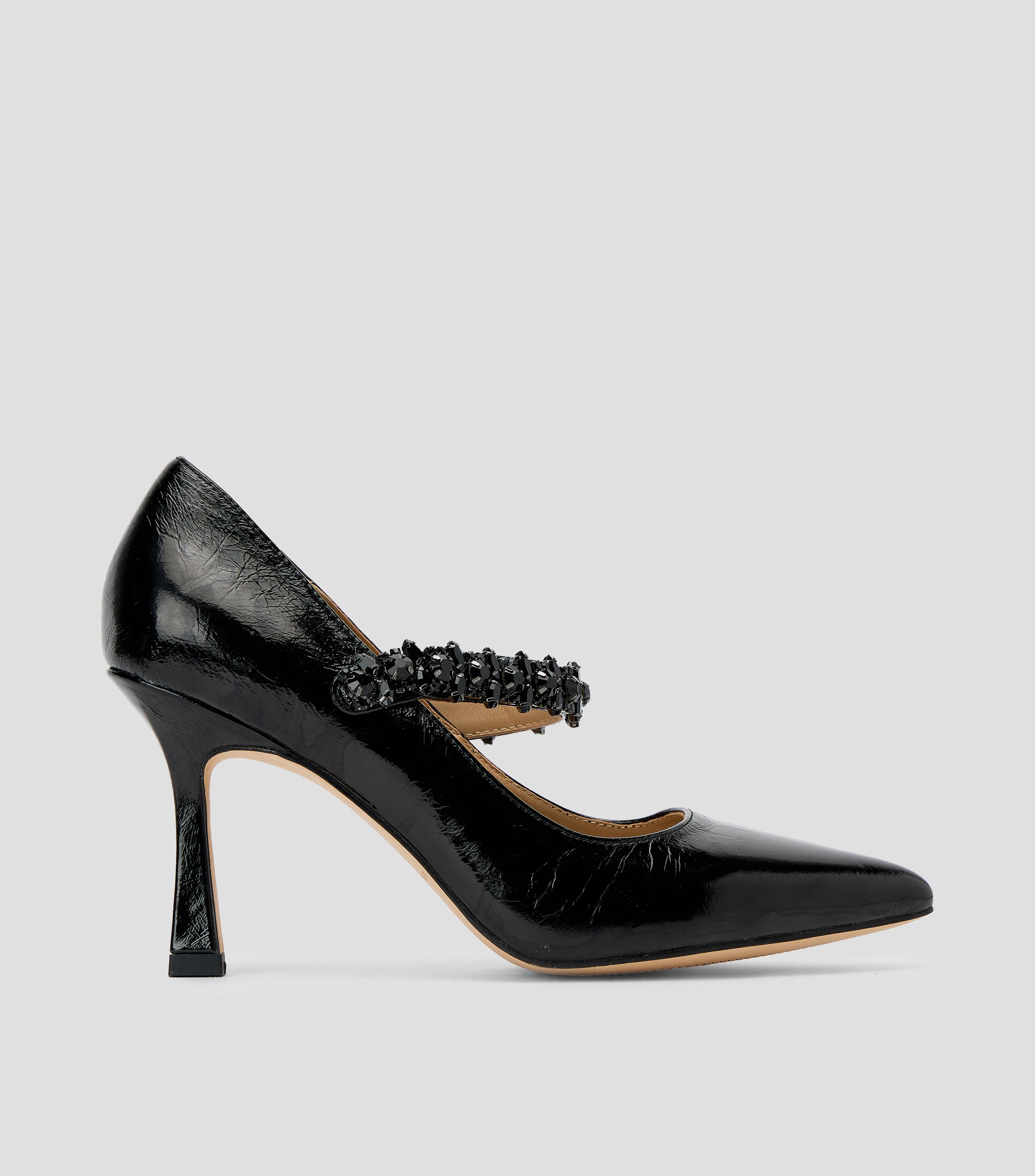 Zapatillas pump con tacón alto delgado en piel Mujer