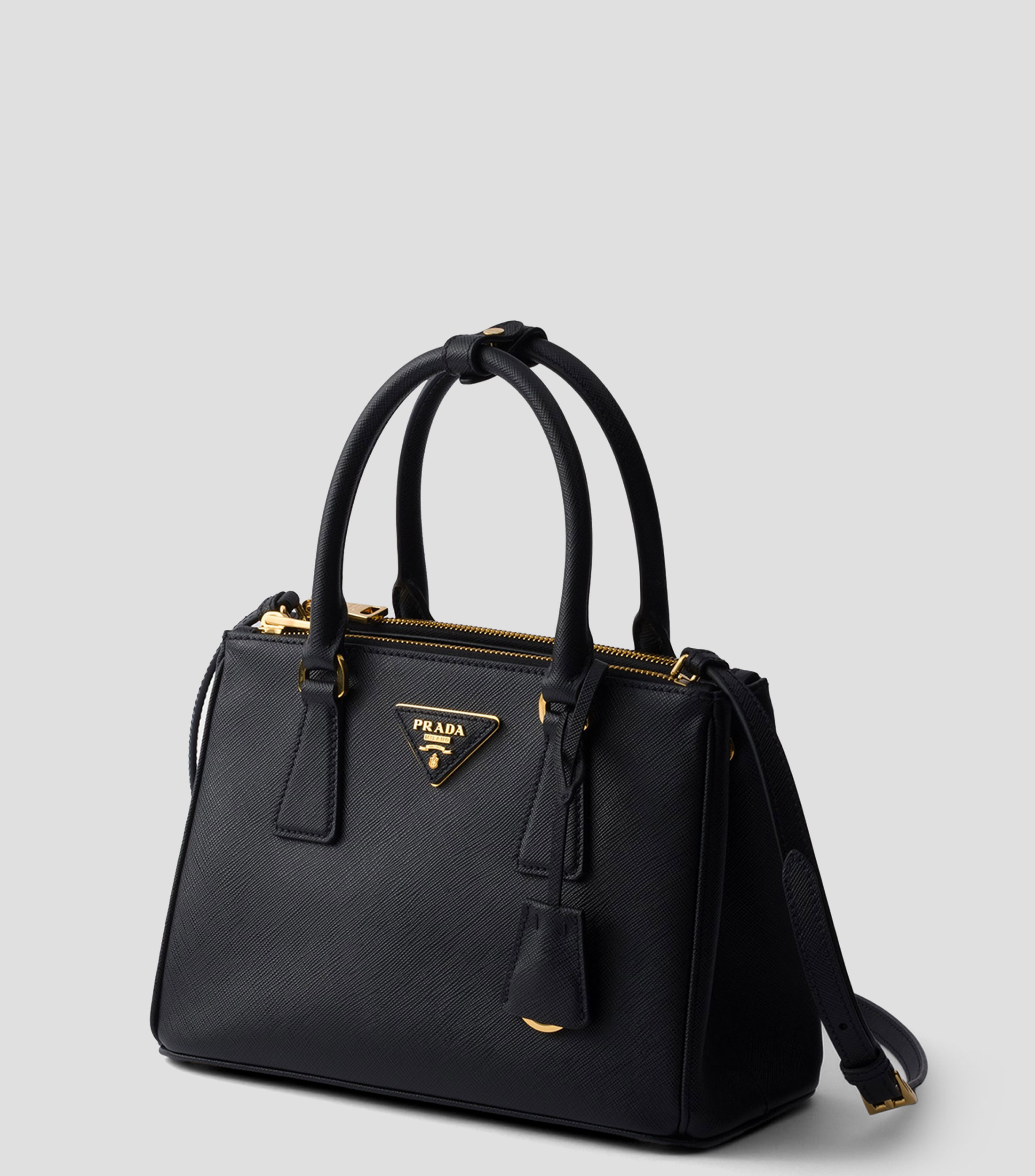 Bolsa Satchel Negra en Piel Galleria, Mujer