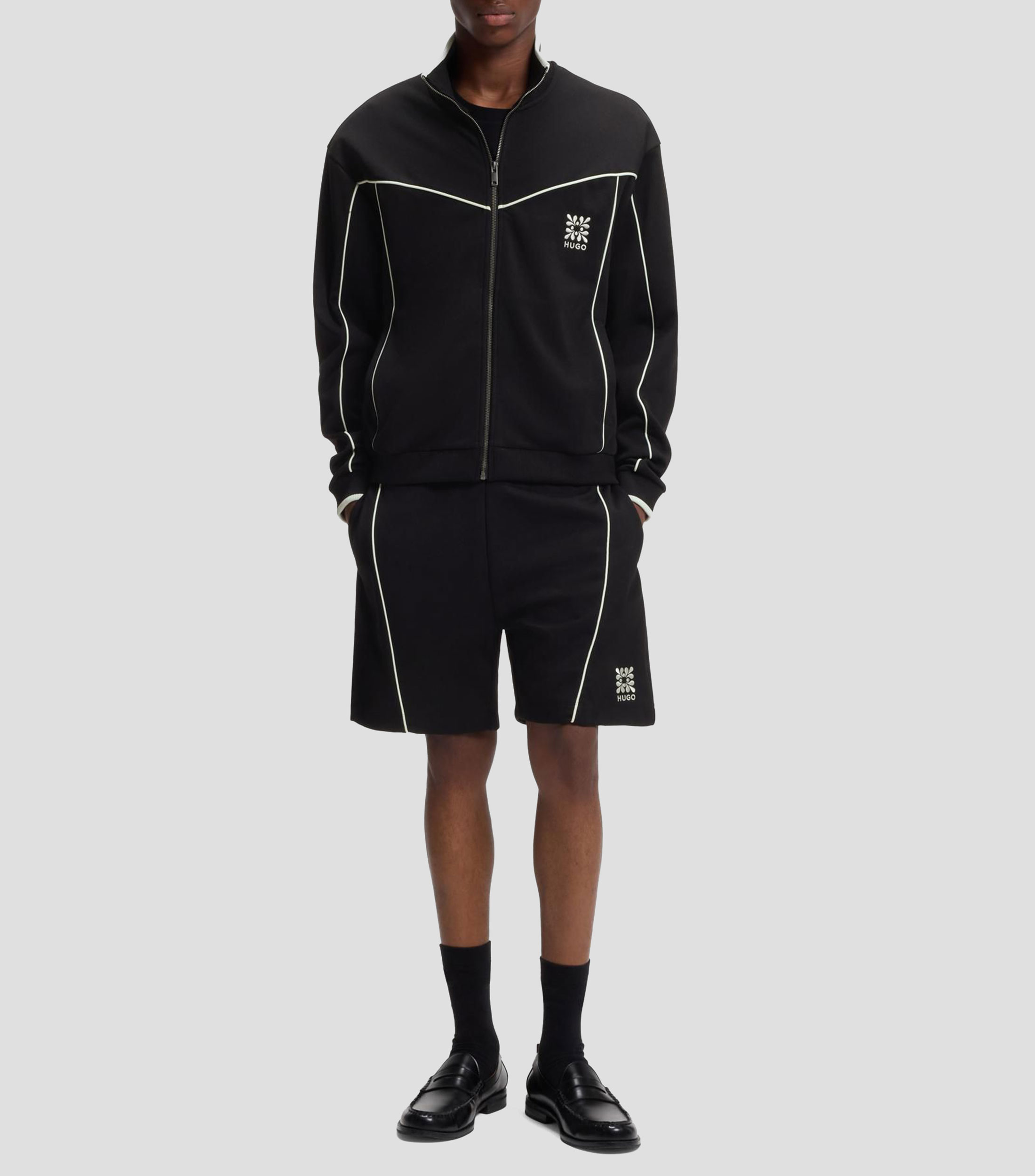 Sudadera de algodón con ilustración de logo bordado Hombre