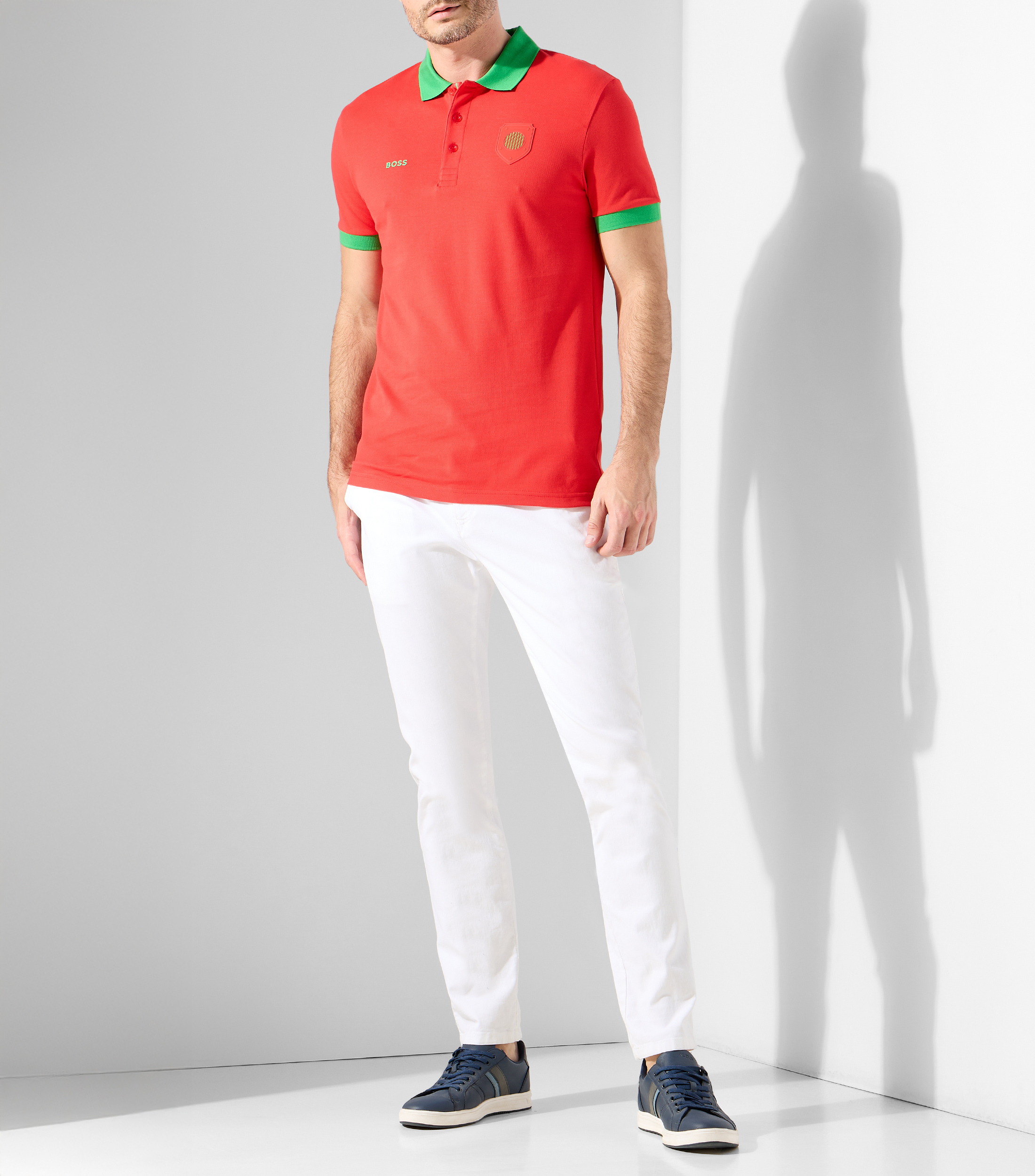 Playera polo manga corta sólida Hombre