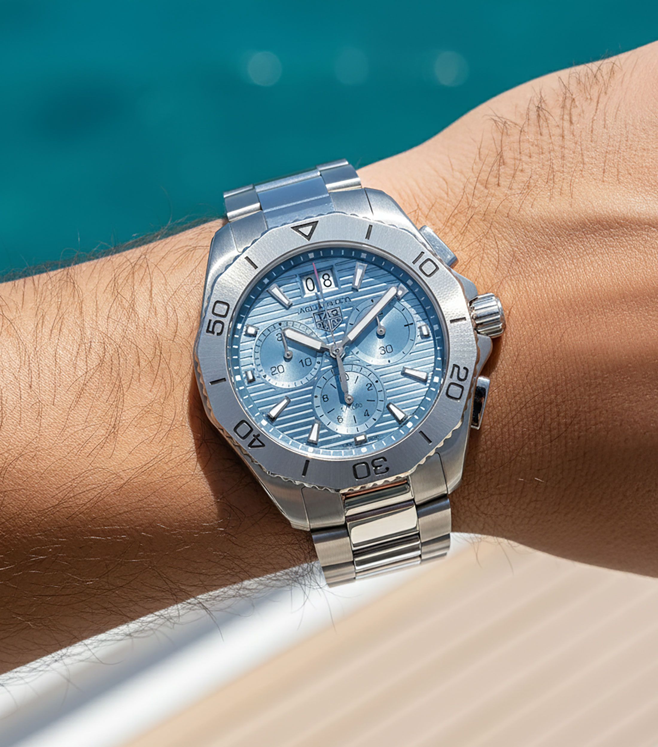 Reloj para Hombre Aquaracer casual plateado/azul celeste