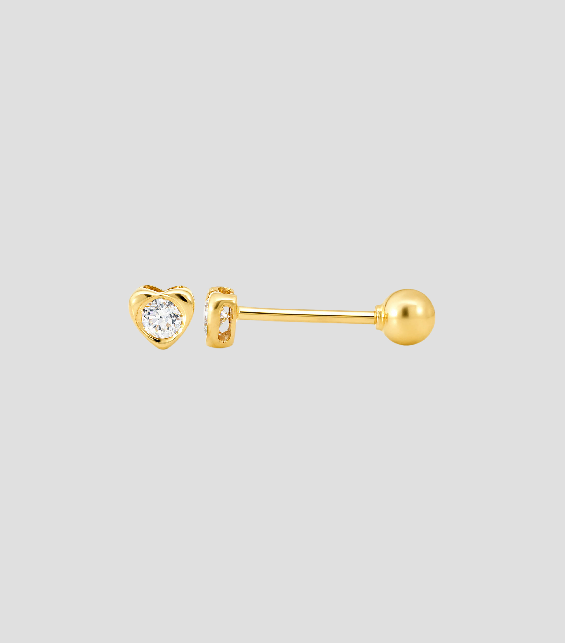 Aretes en Oro de 14 Kilates con brillante Bebé