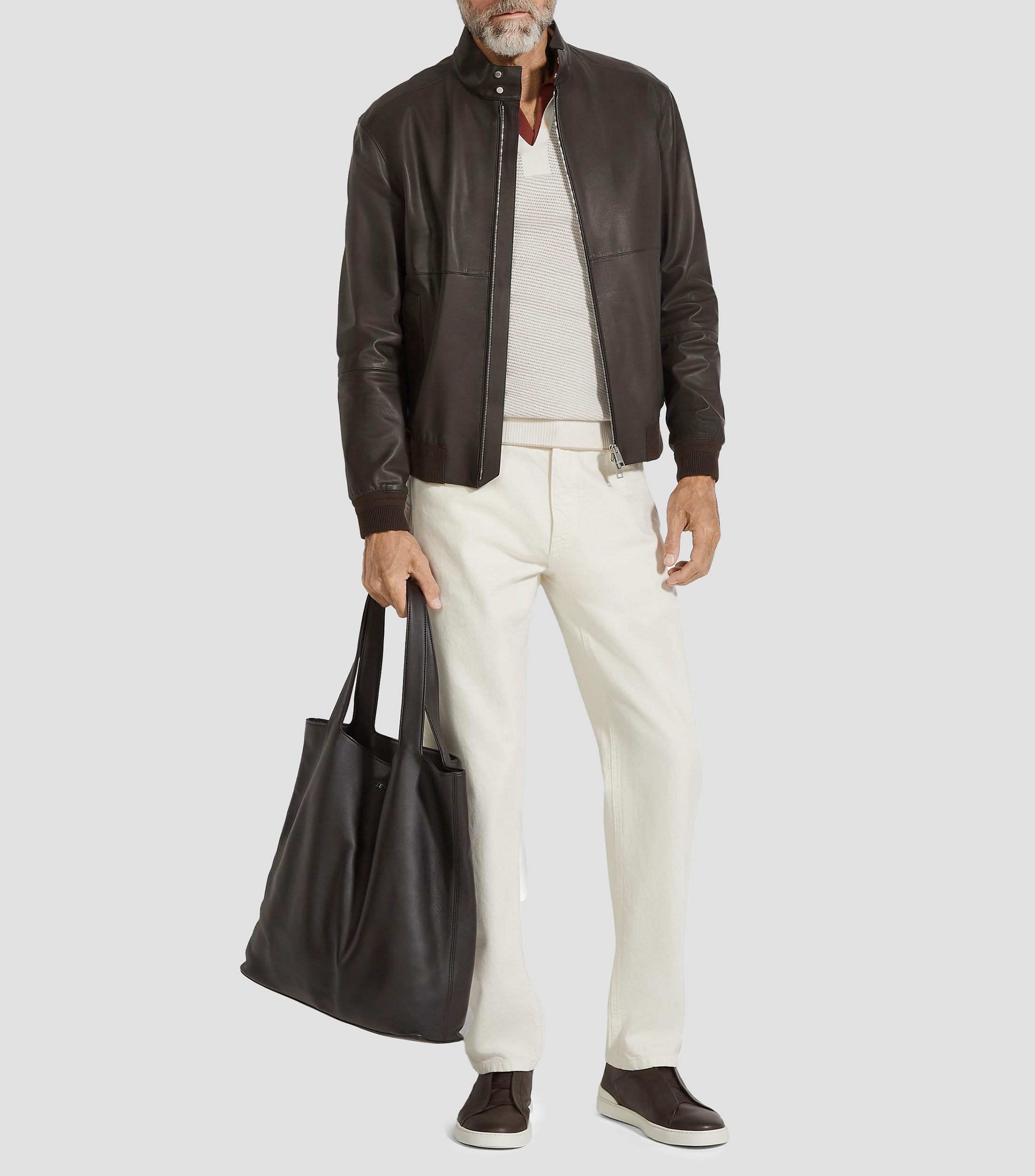 Chamarra Bomber en Piel de Napa Hombre