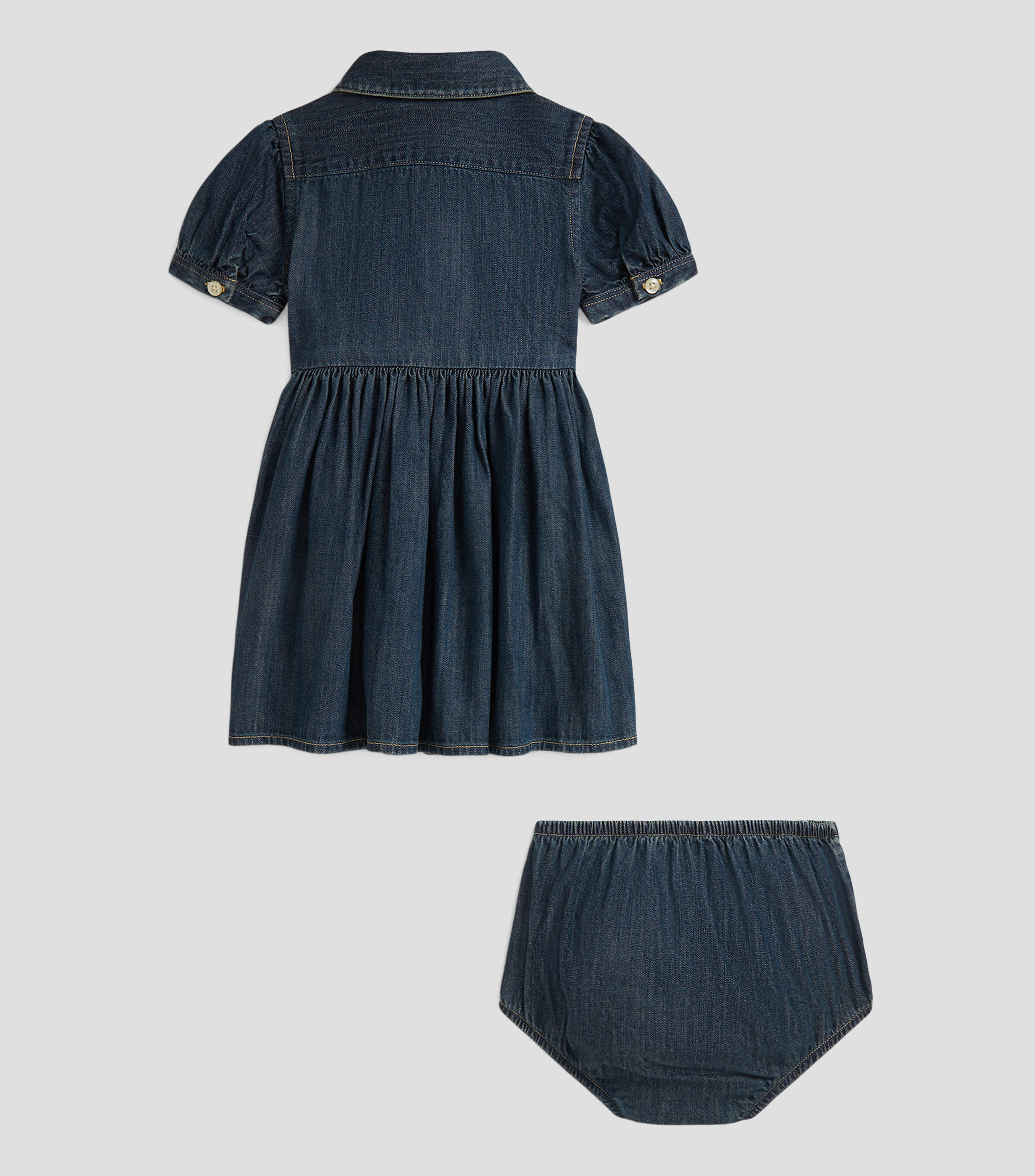 Vestido de mezclilla liso Bebé