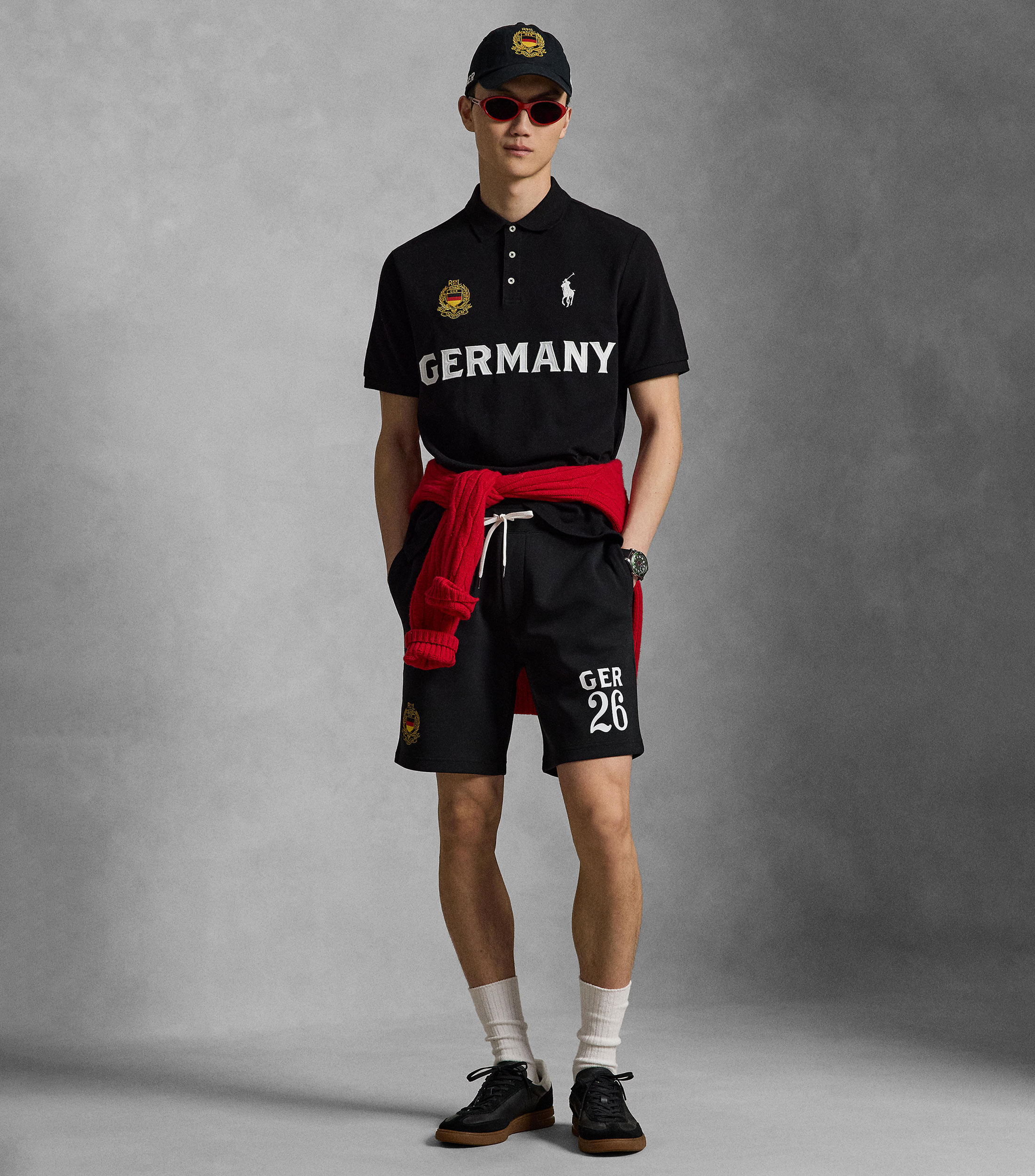 Playera polo manga corta sólida Hombre