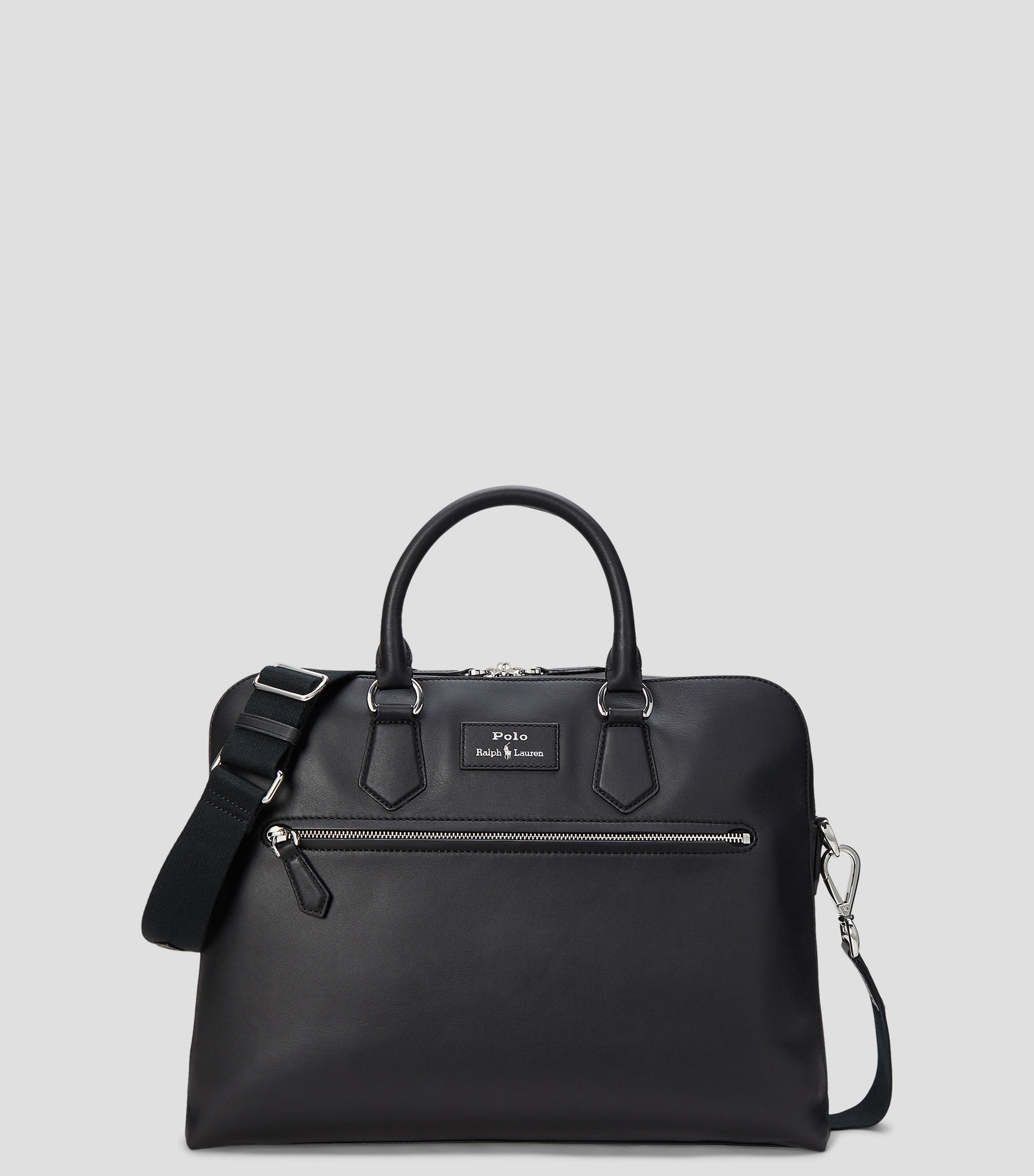 Bolso messenger en piel liso Hombre