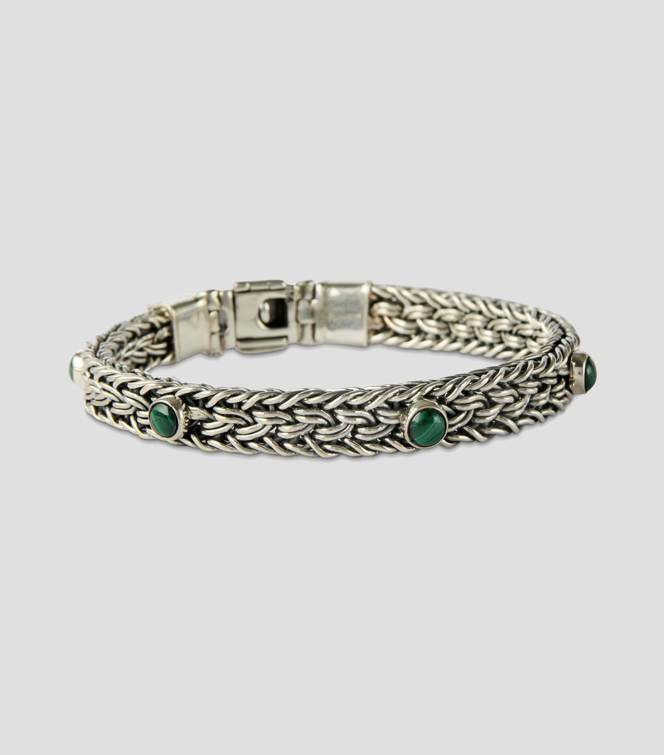 Pulsera en plata .925 con malaquita Unisex