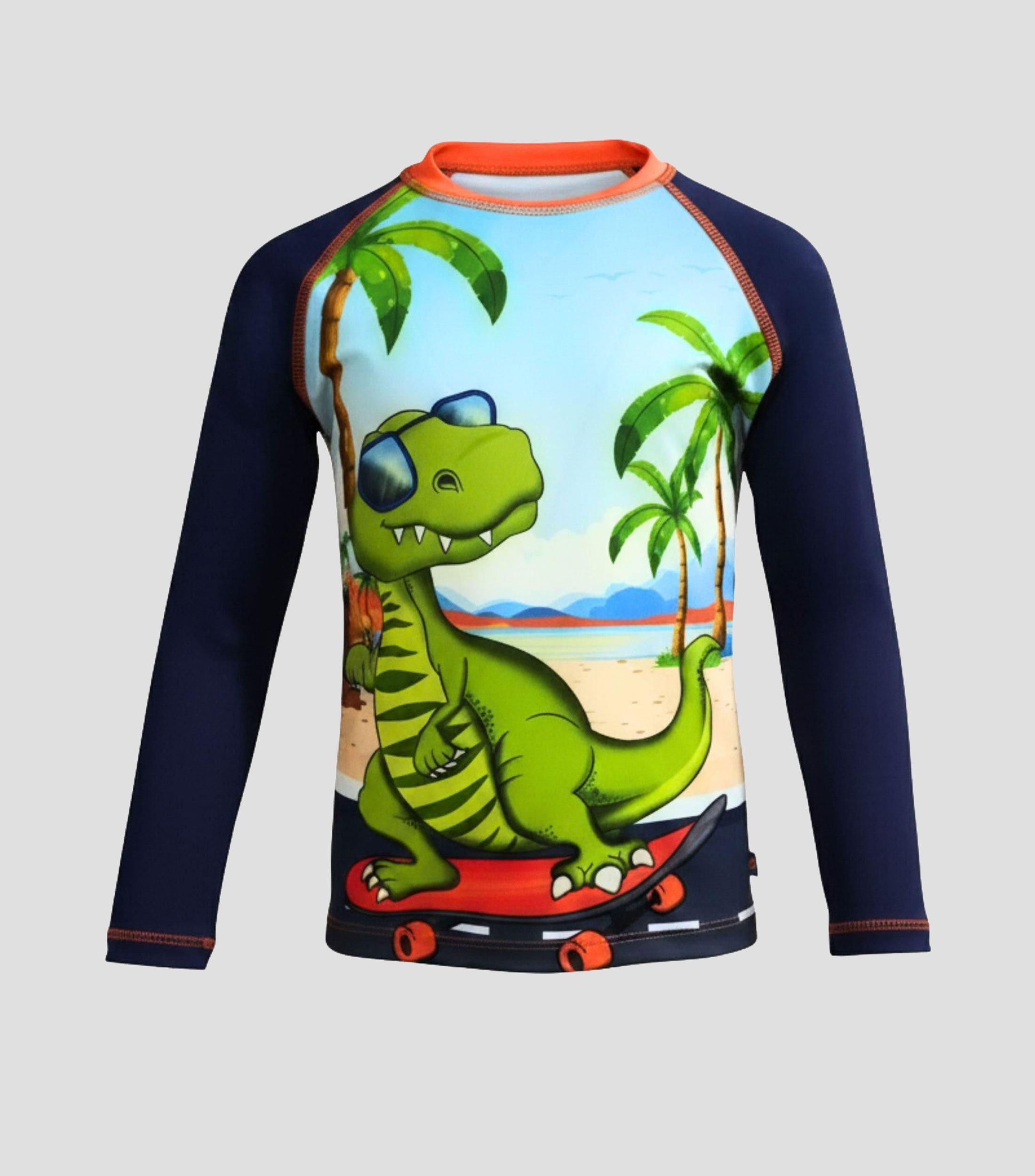 Playera traje de baño Dino Skate estampado Niño