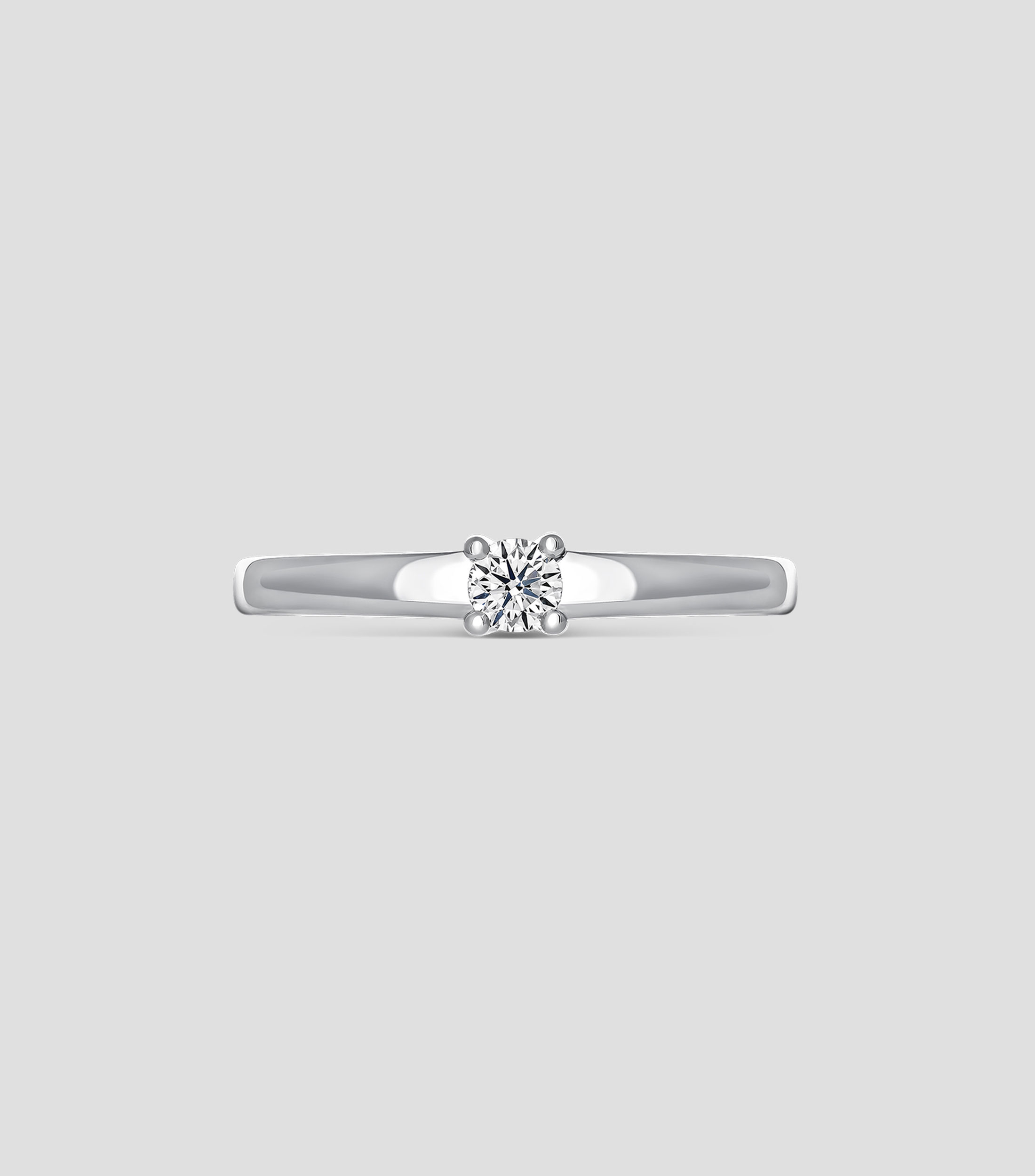 Anillo Solitario en oro blanco de 18 Kts Mujer