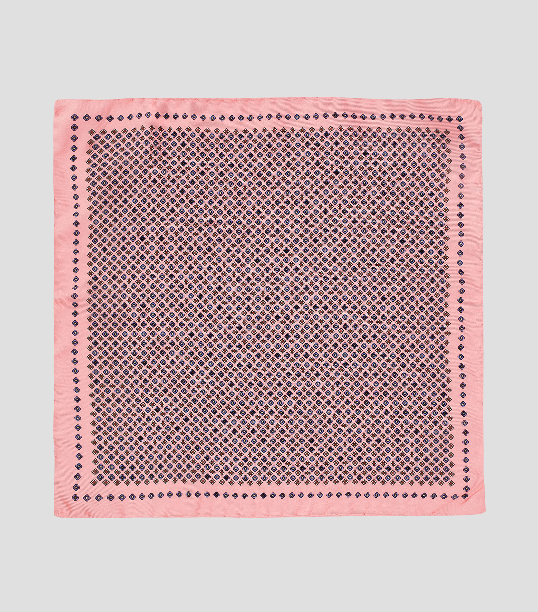 Pañuelo en seda rosa estampado Hombre