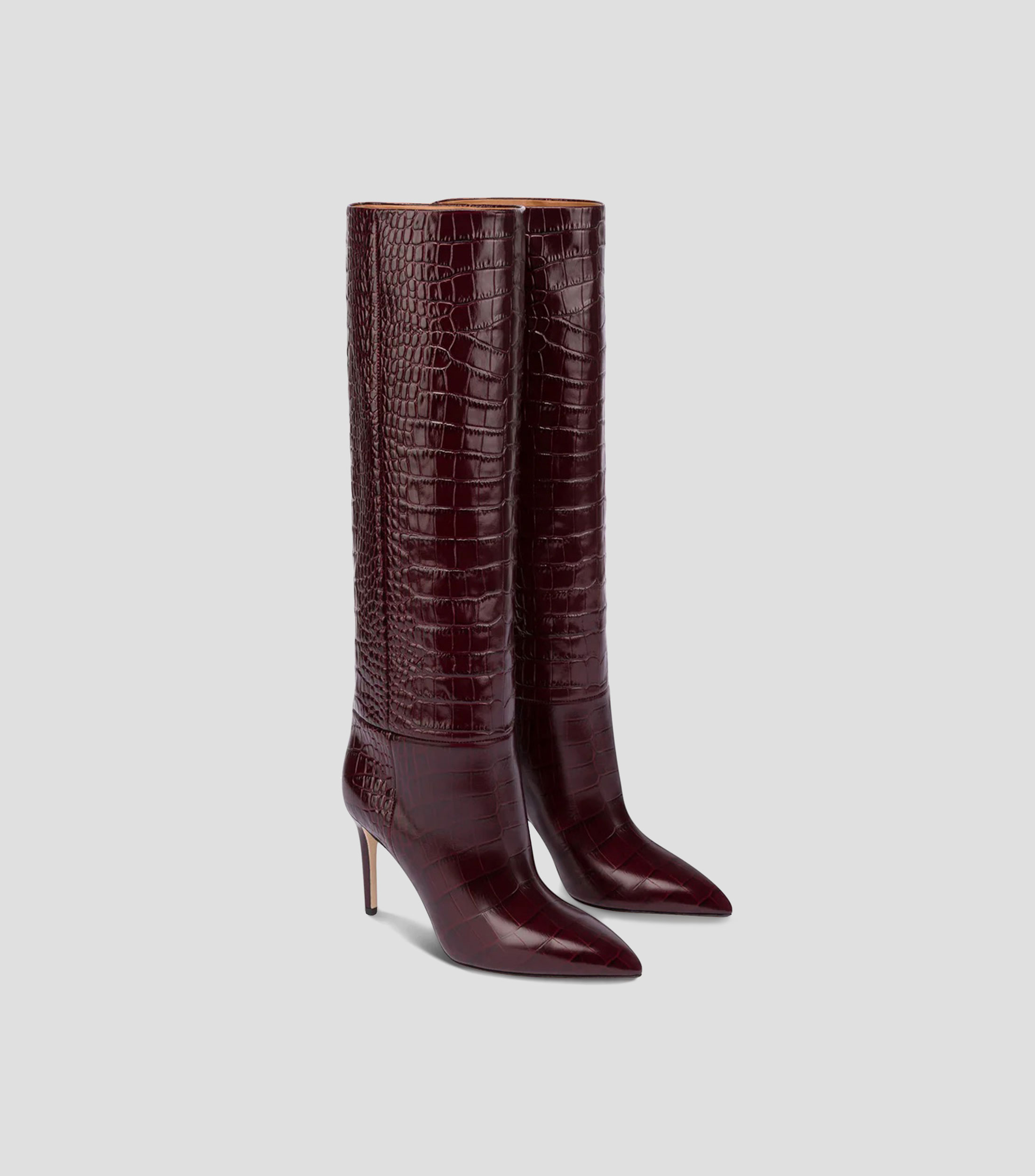 Botas casuales largas Stiletto en piel con tacón alto de aguja Mujer