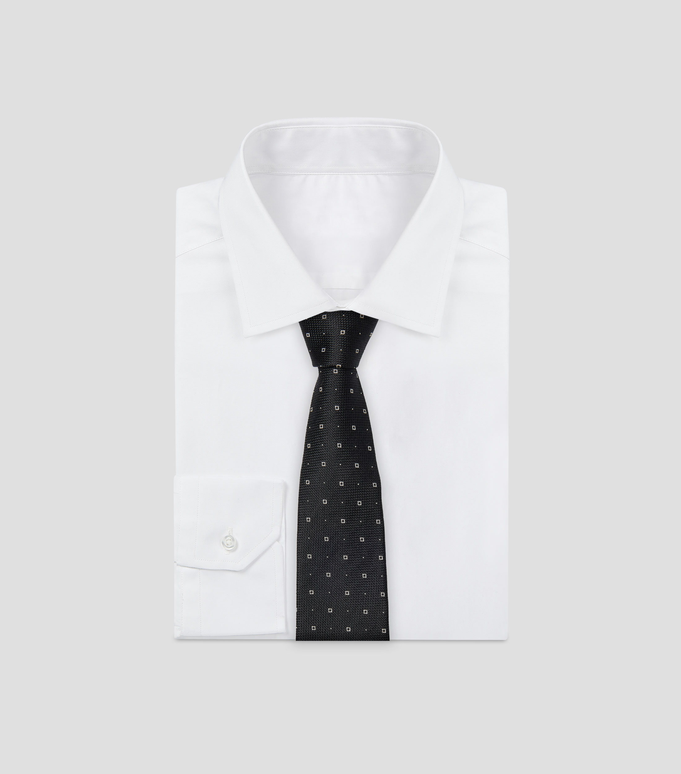 Corbata ancha en seda con bordado Brera