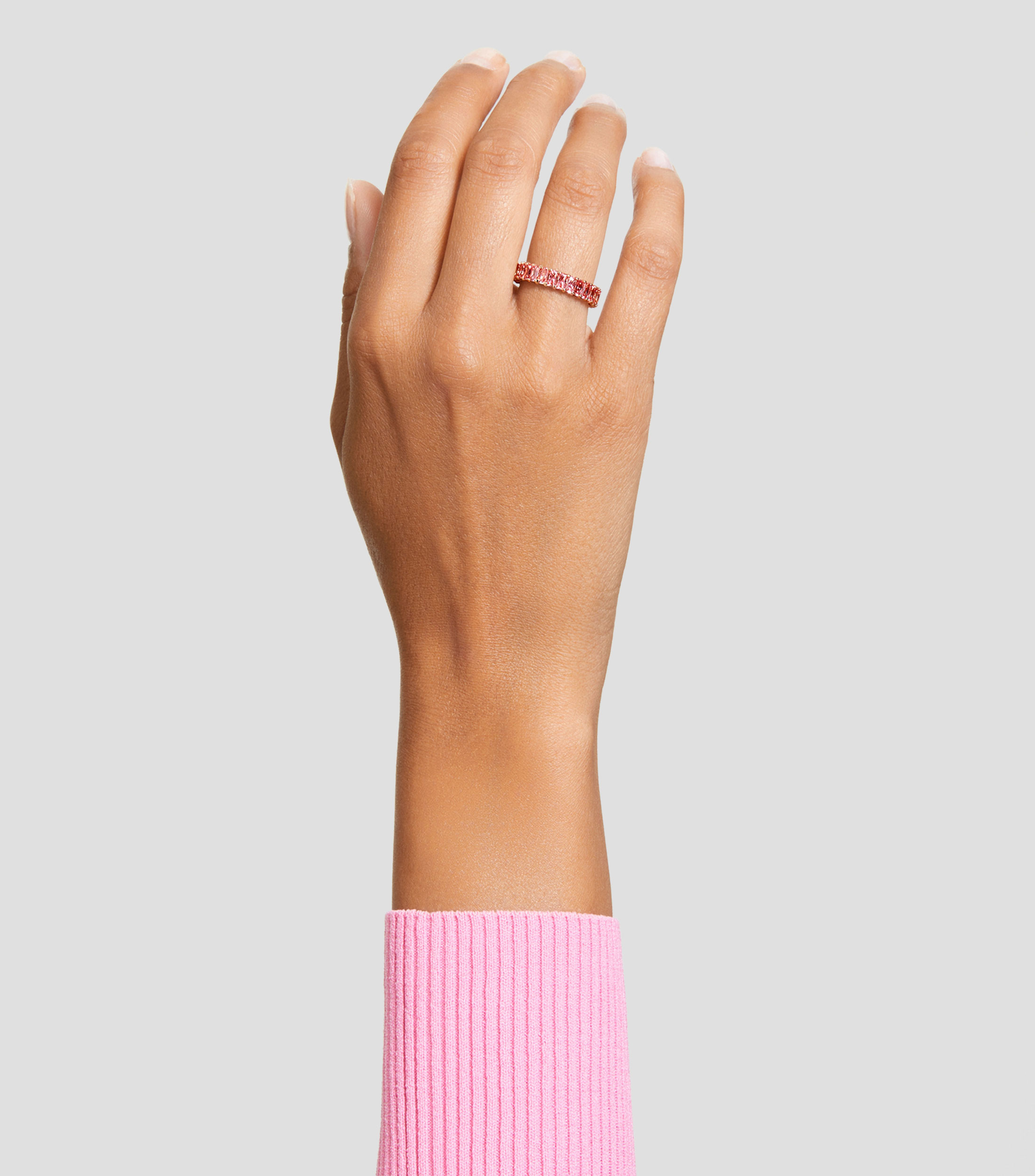 Anillo con cristales rectangulares de pave Mujer