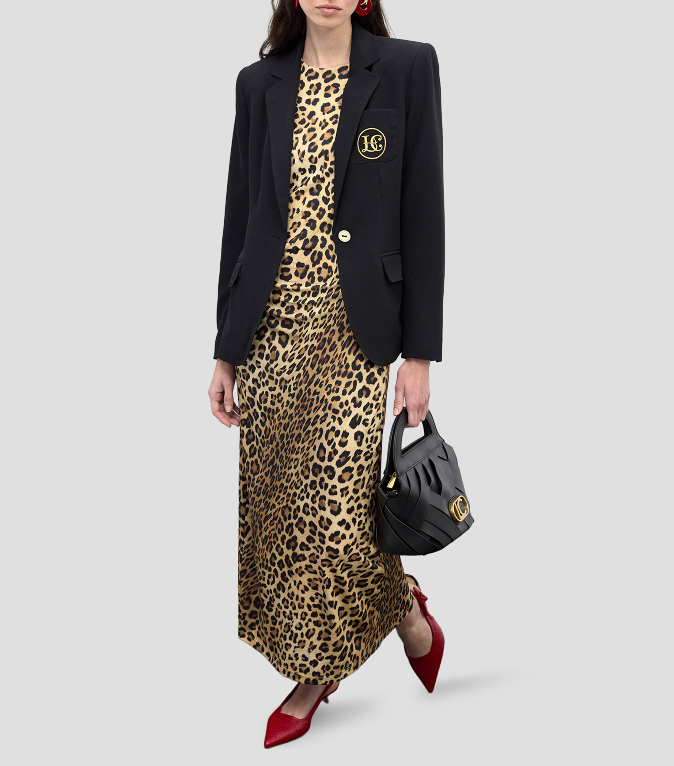 Vestido midi animalprint Mujer