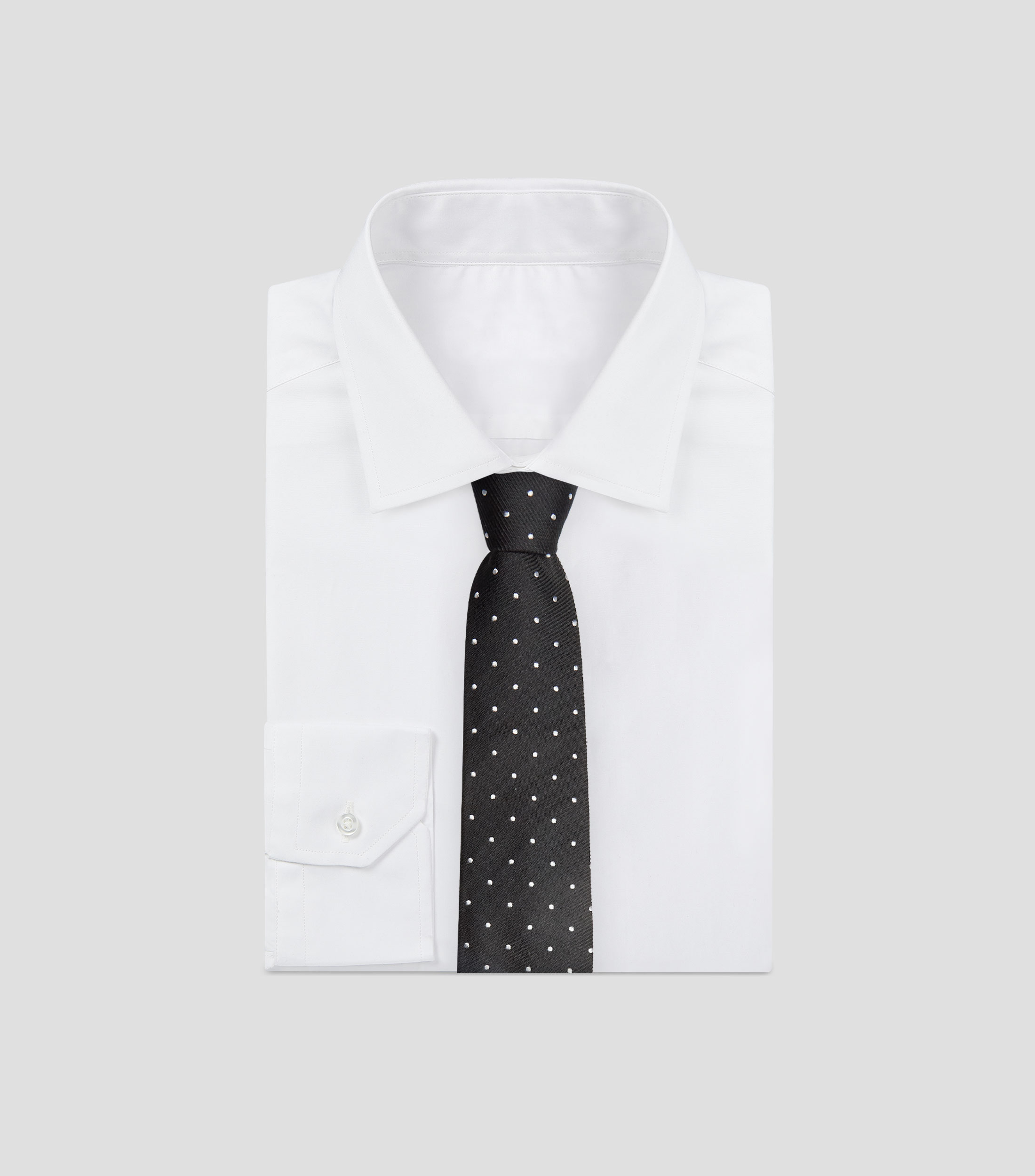 Corbata ancha de seda estampado con puntos