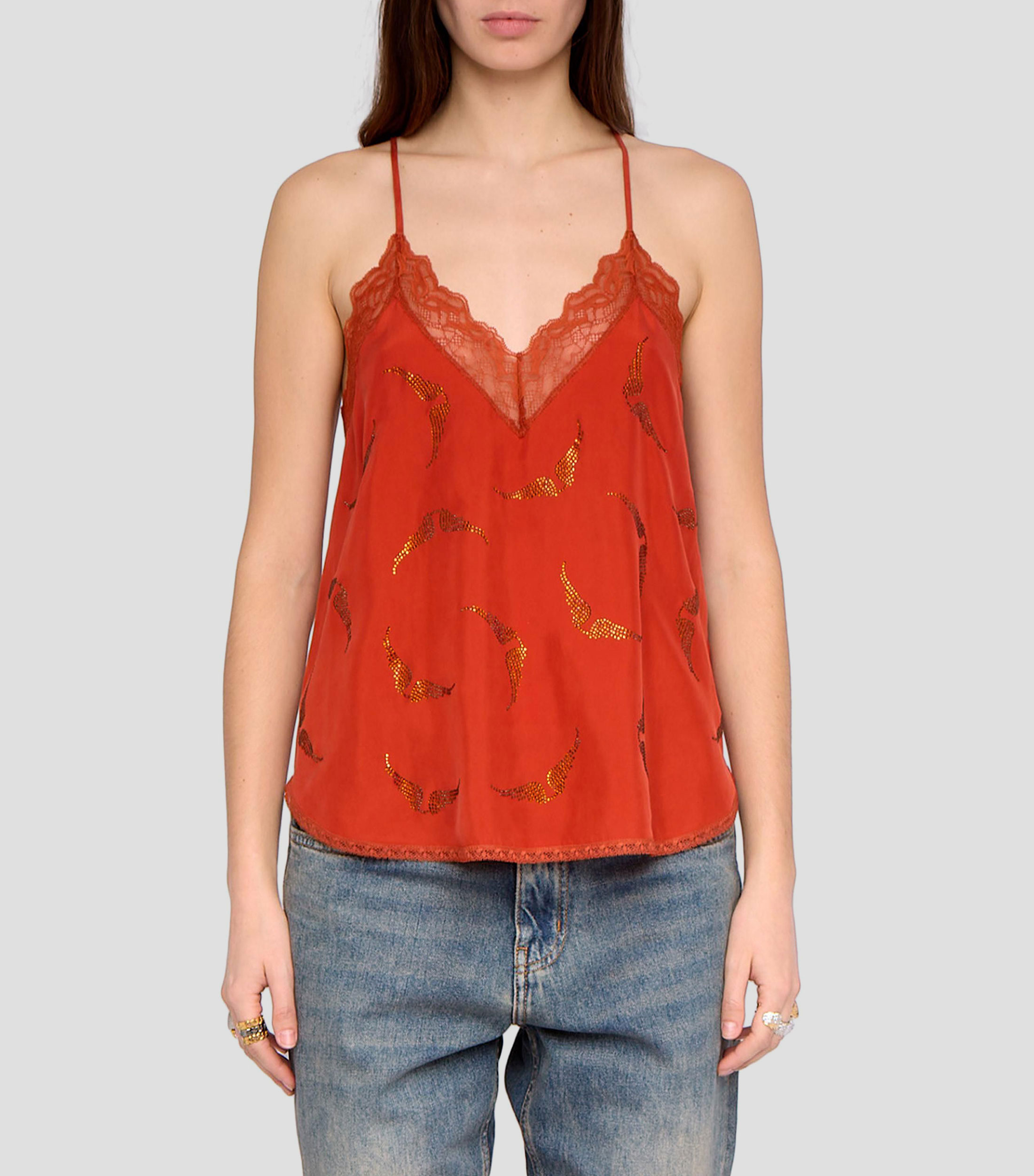 Blusa lisa sin mangas Mujer