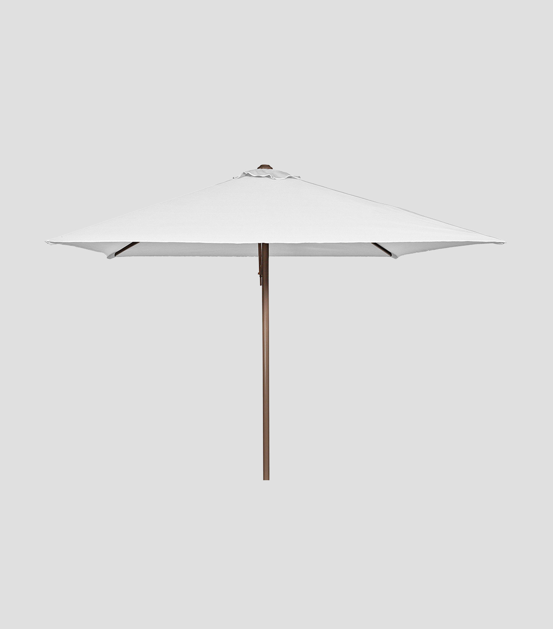 Sombrilla para exteriores estructura taupe toldo blanco