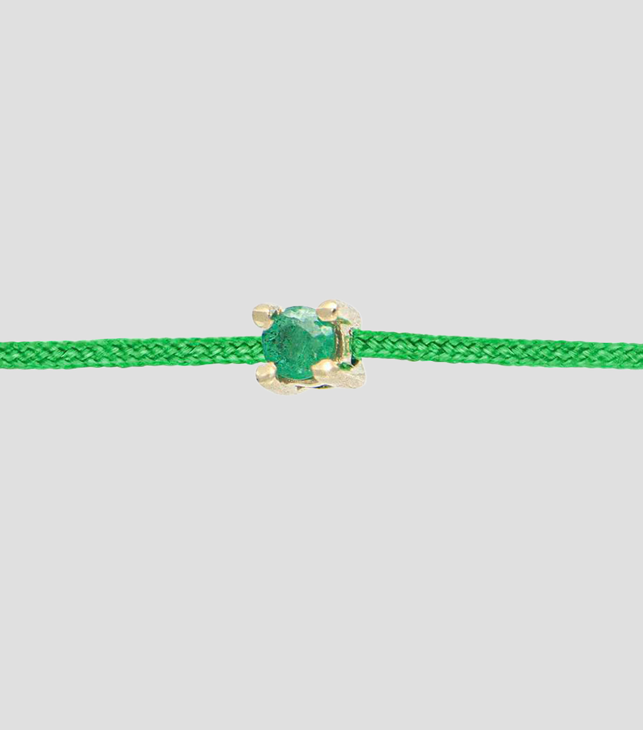 Pulsera verde con esmeralda Mujer