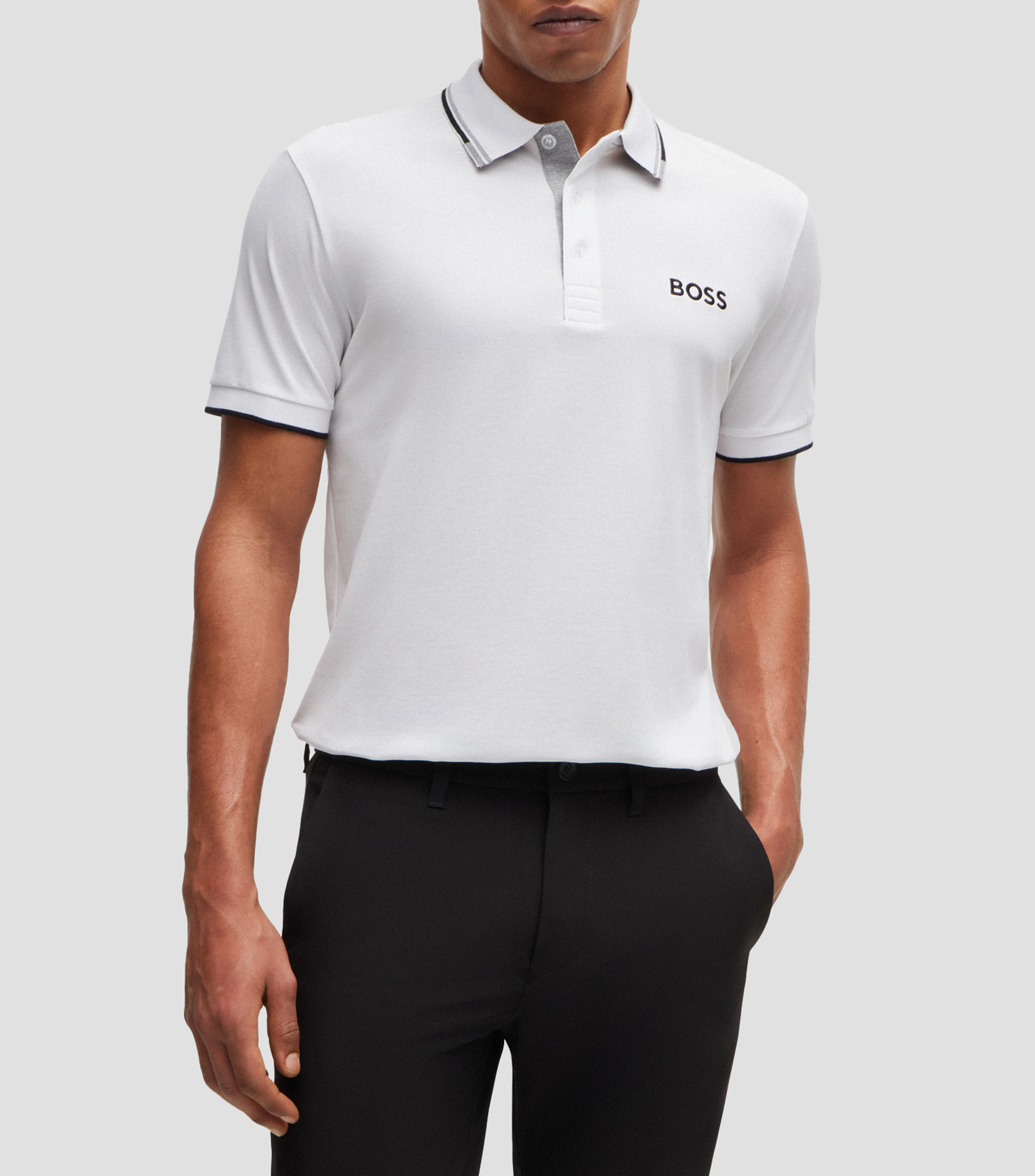 Playera tipo Polo manga corta con bordado Hombre
