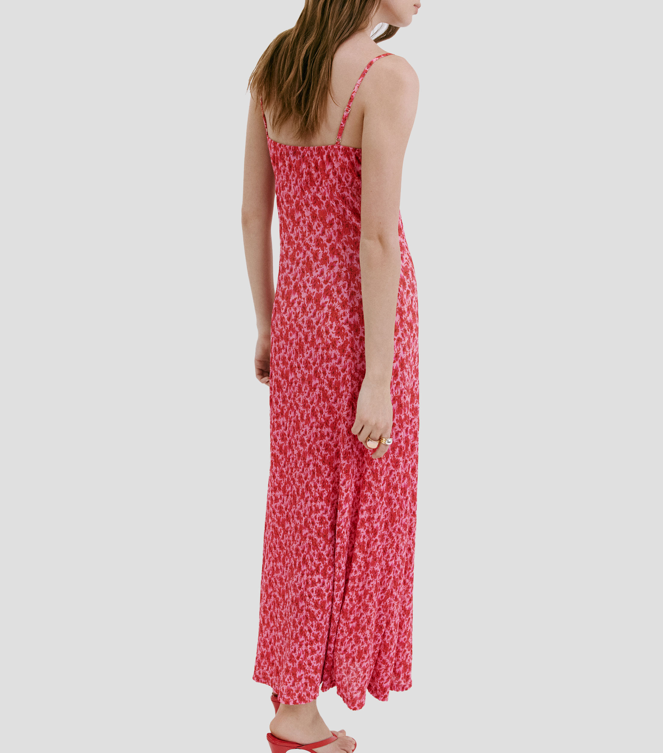 Vestido largo estampado Mujer