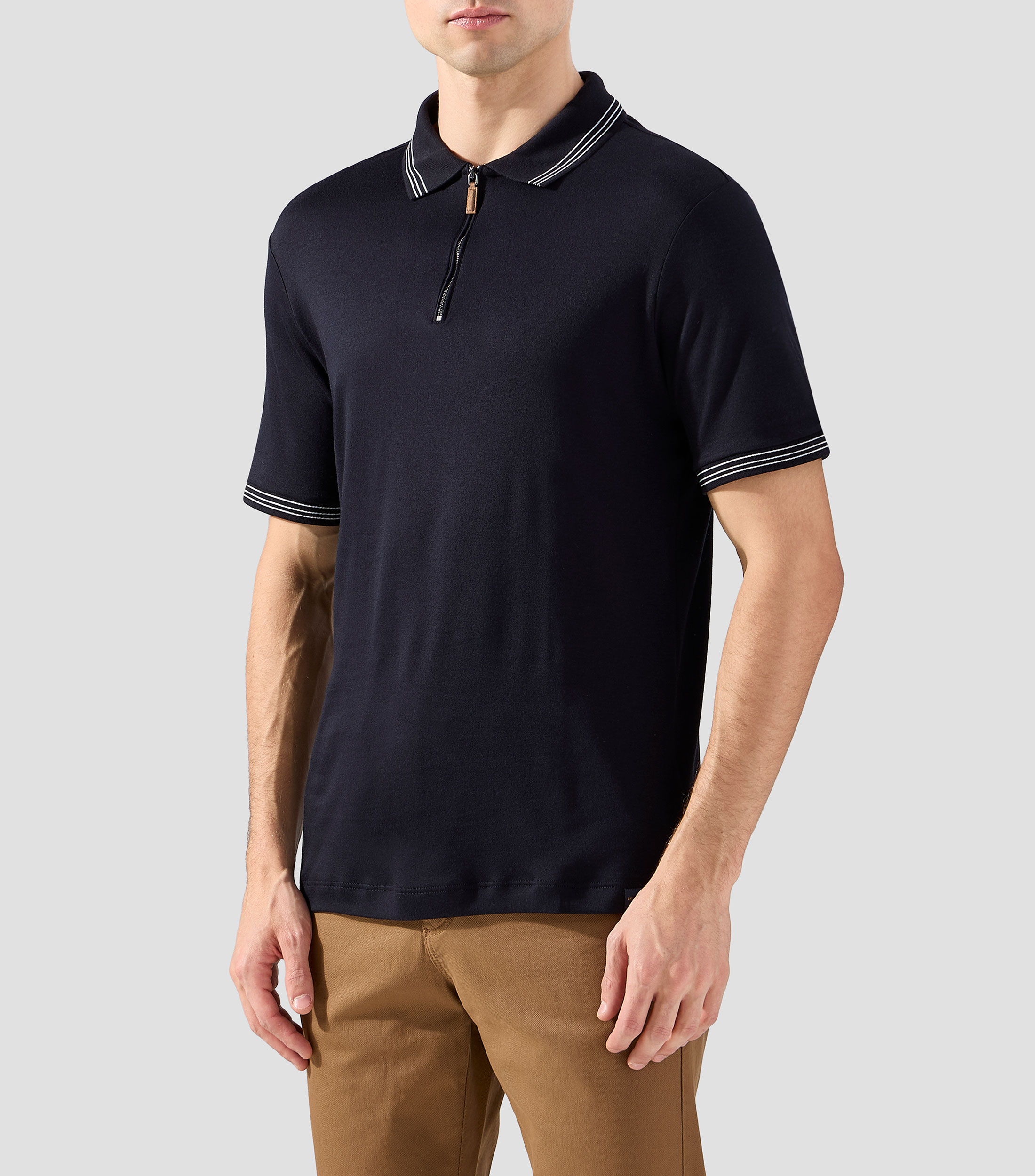 Playera tipo polo con manga corta lisa Hombre