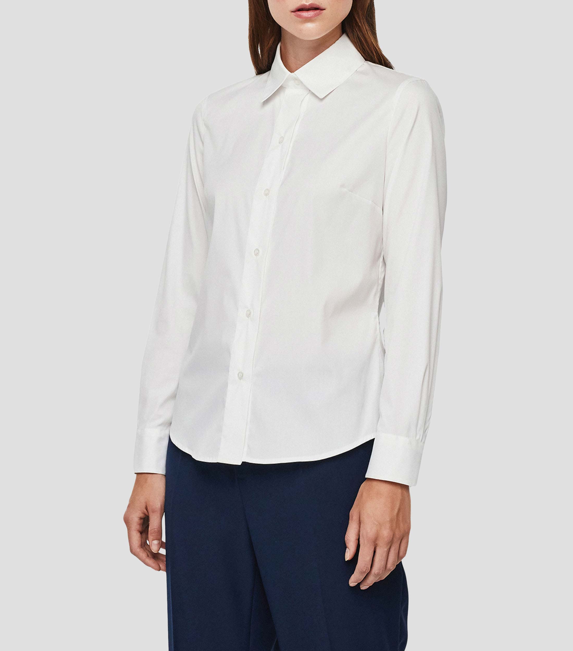 Camisa lisa manga larga Mujer