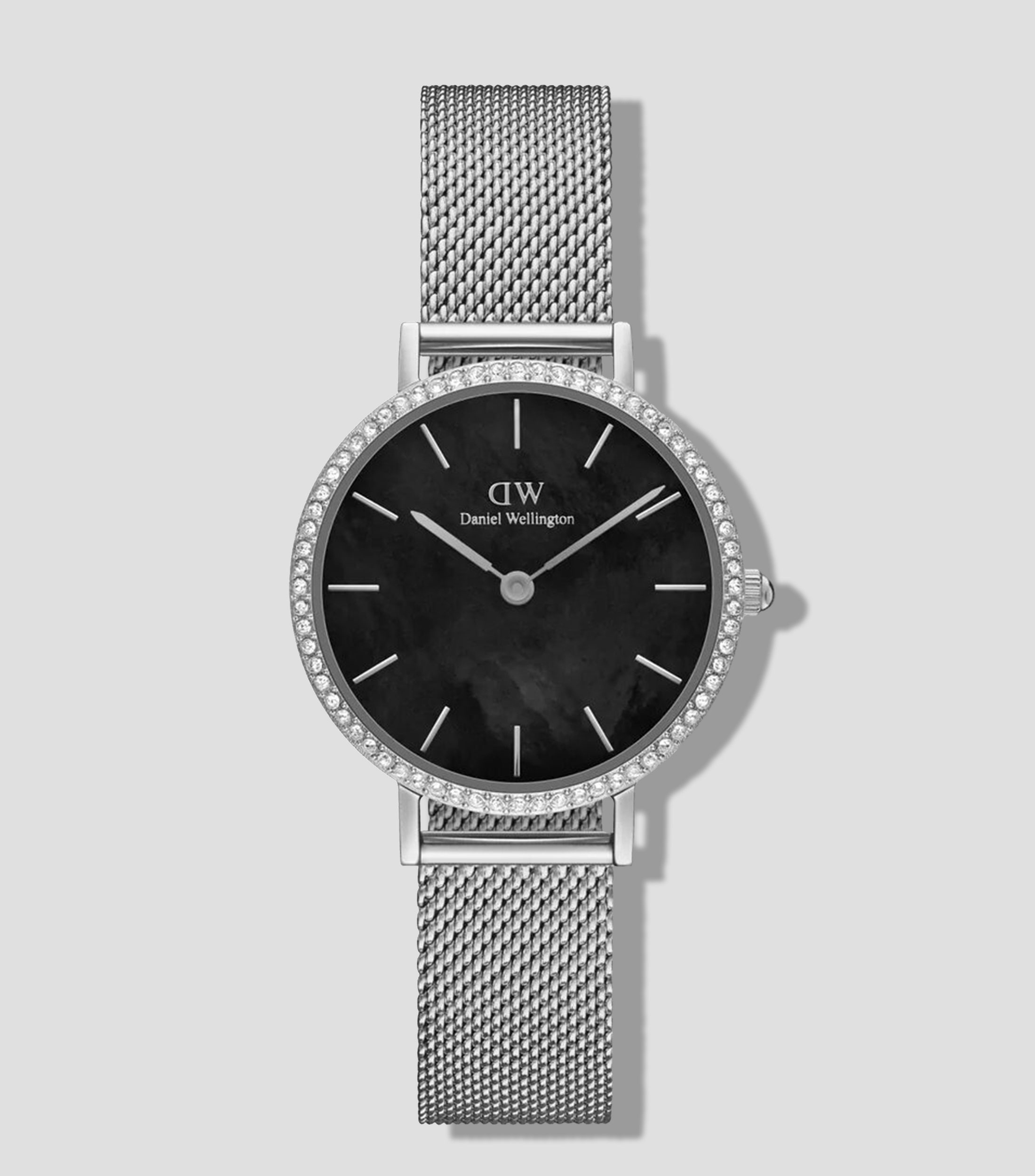 Reloj para Mujer Petite Madre Perla Mesh, Plateado