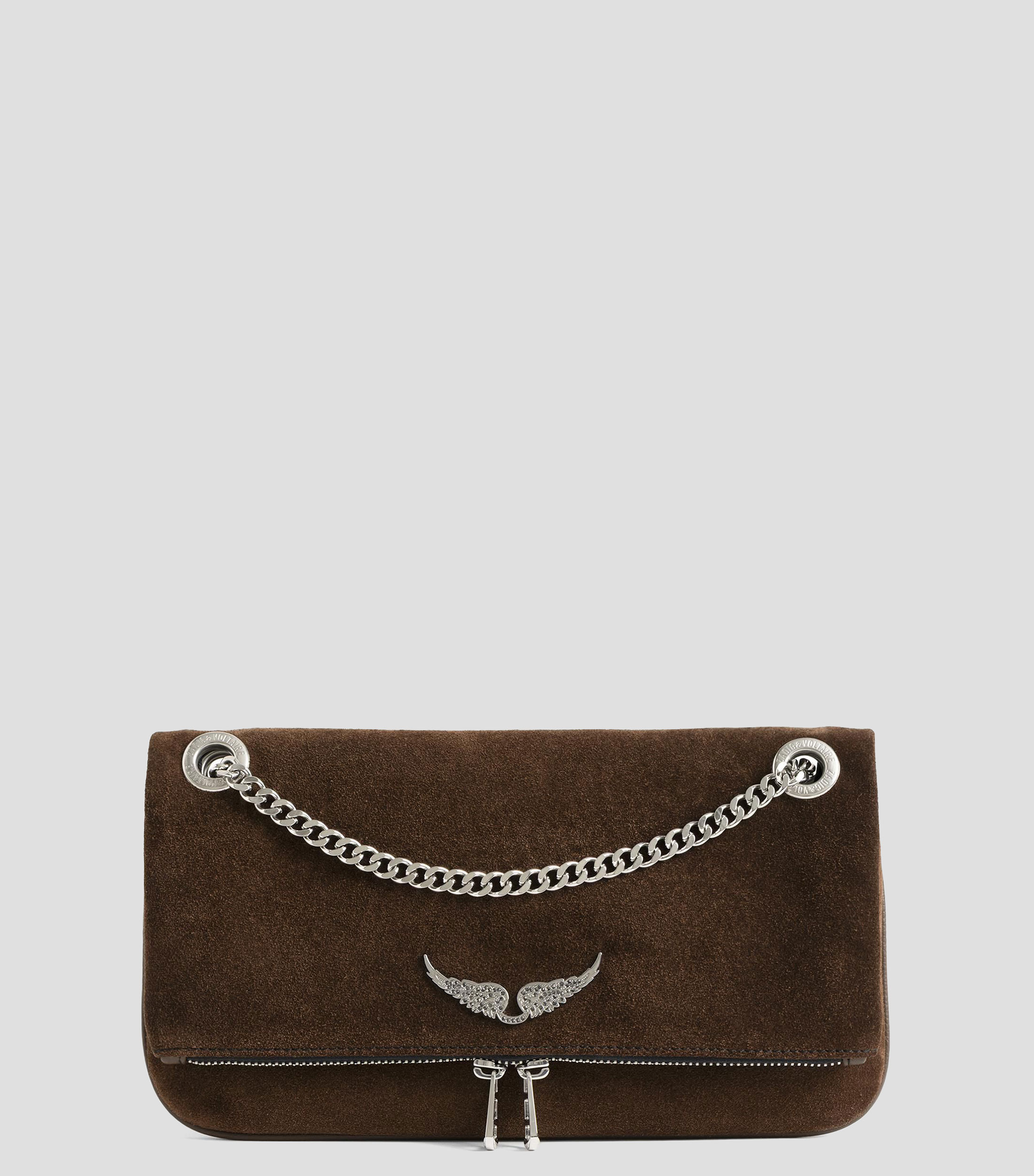 Bolsa clutch de ante Rock II lisa Mujer