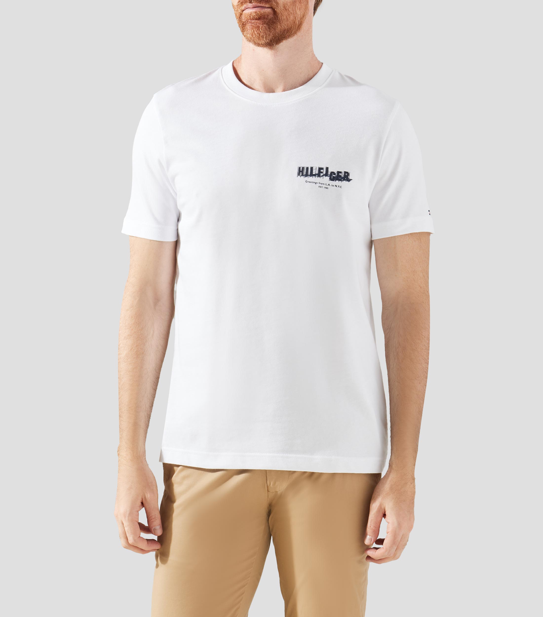 Playera cuello redondo manga corta estampada Hombre