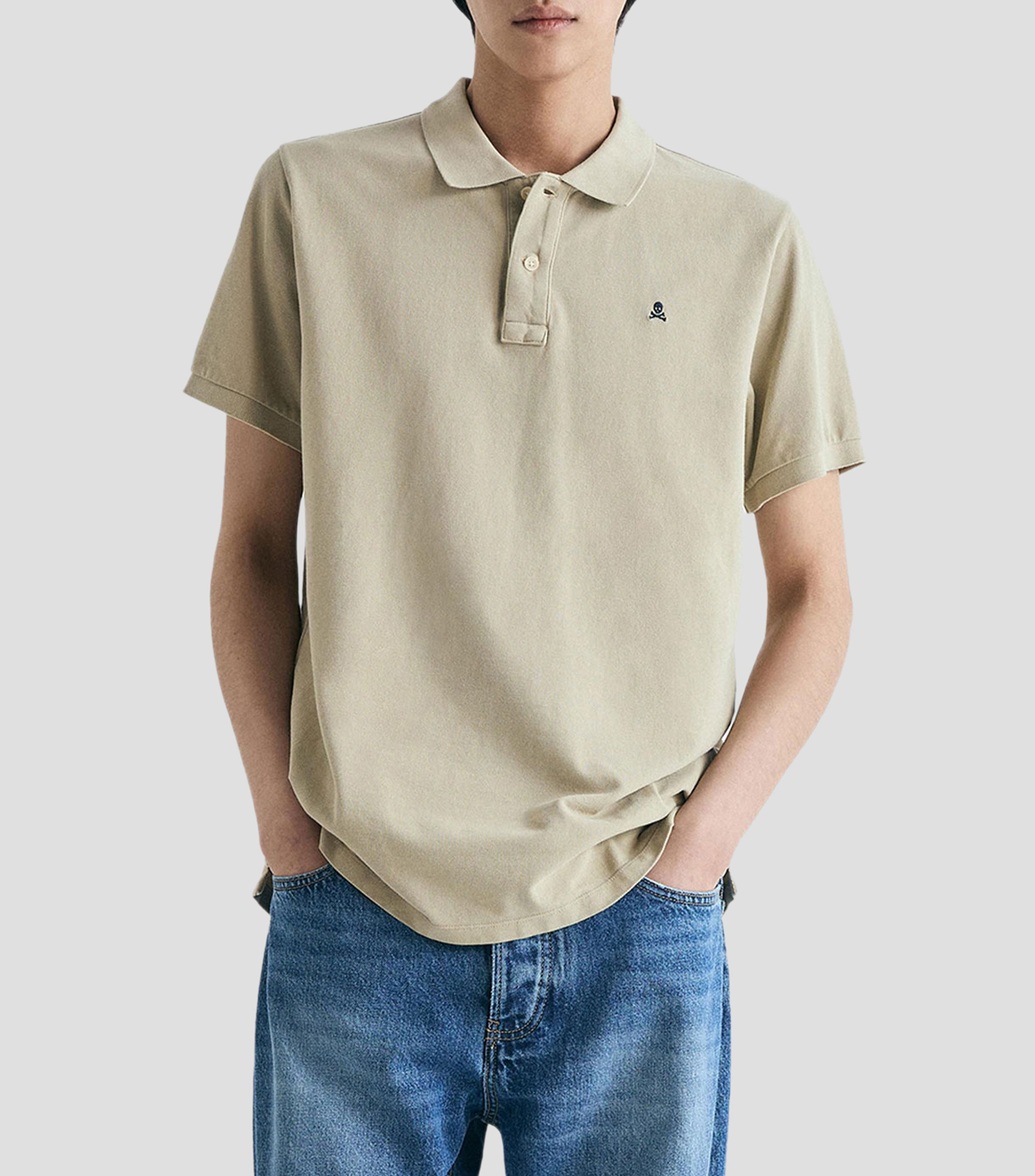 Playera tipo polo manga corta lisa Hombre