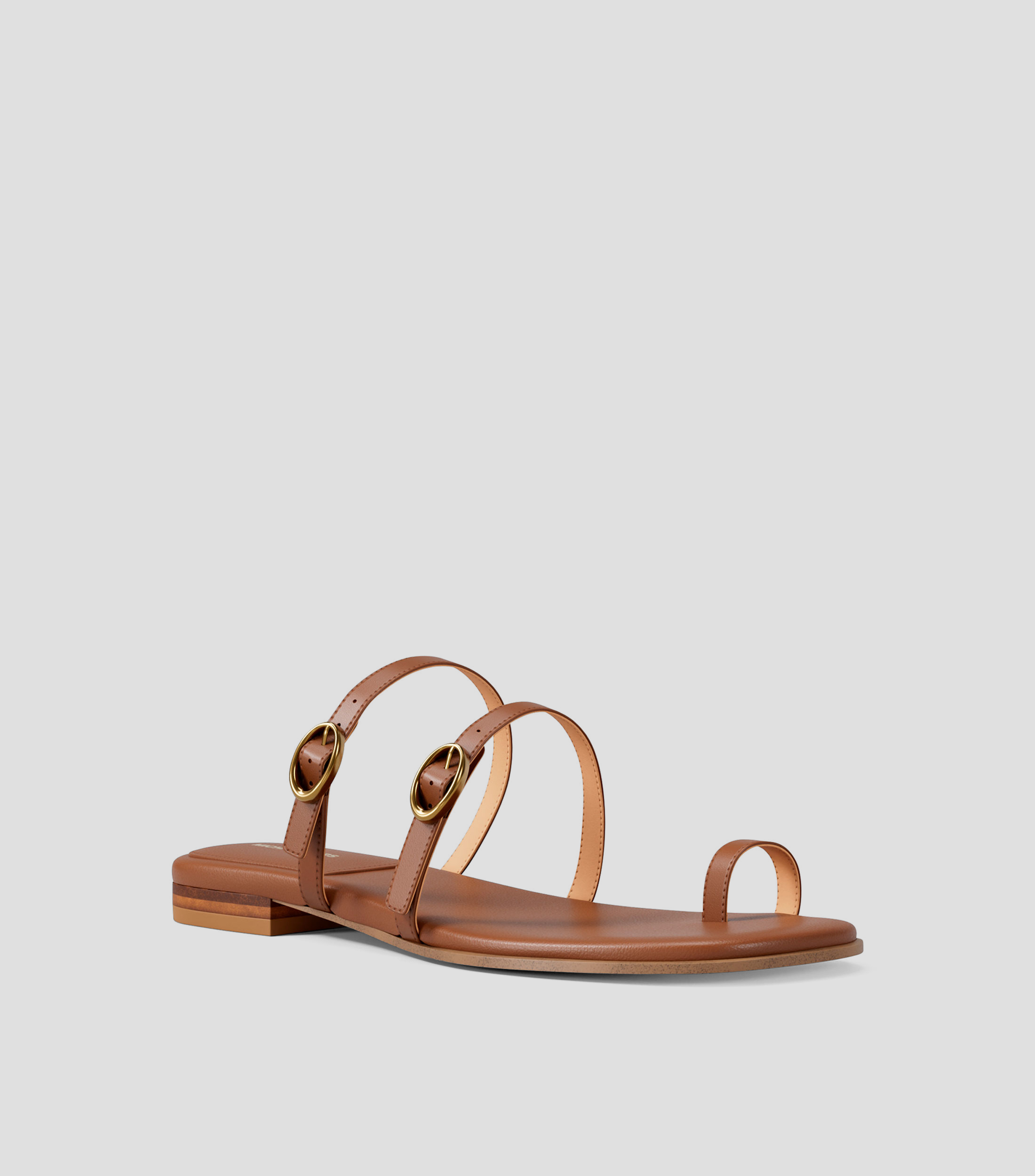 Sandalias planas en piel Mujer
